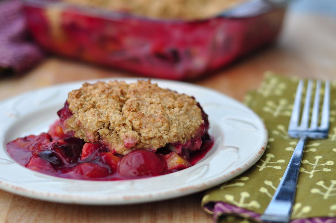 Gluten-Free Oatmeal Plum Cobbler