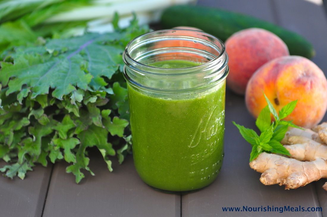 Peach Ginger Mint Green Smoothie