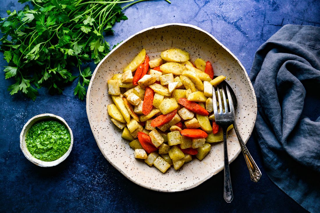 ROASTED ROOT VEGETABLES WITH DAIRY-FREE PARSLEY PESTO-3