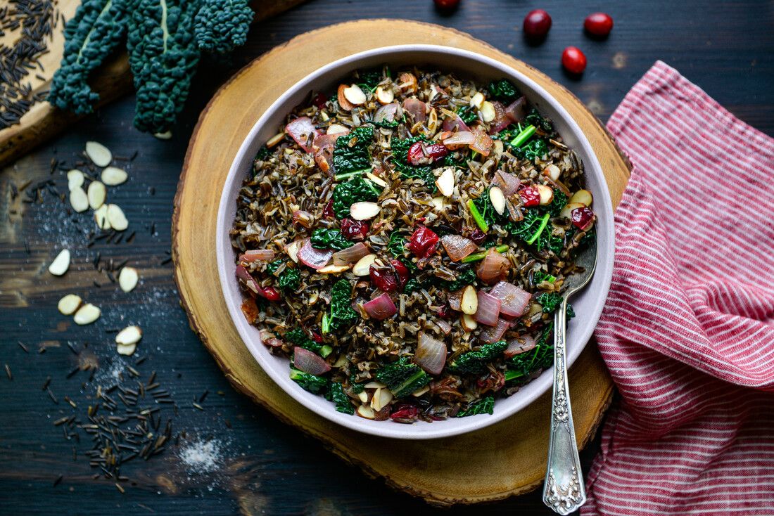 WILD RICE KALE CRANBERRY PILAF VEGAN-1