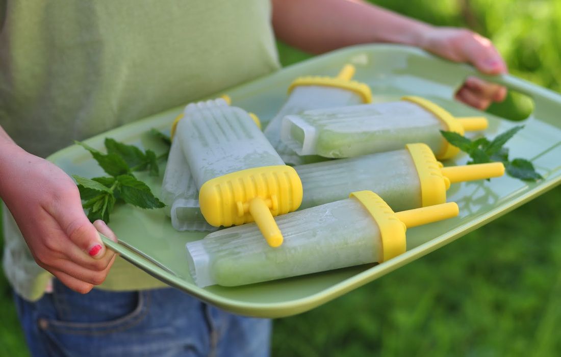 Honeydew-Cucumber-Mint Popsicles