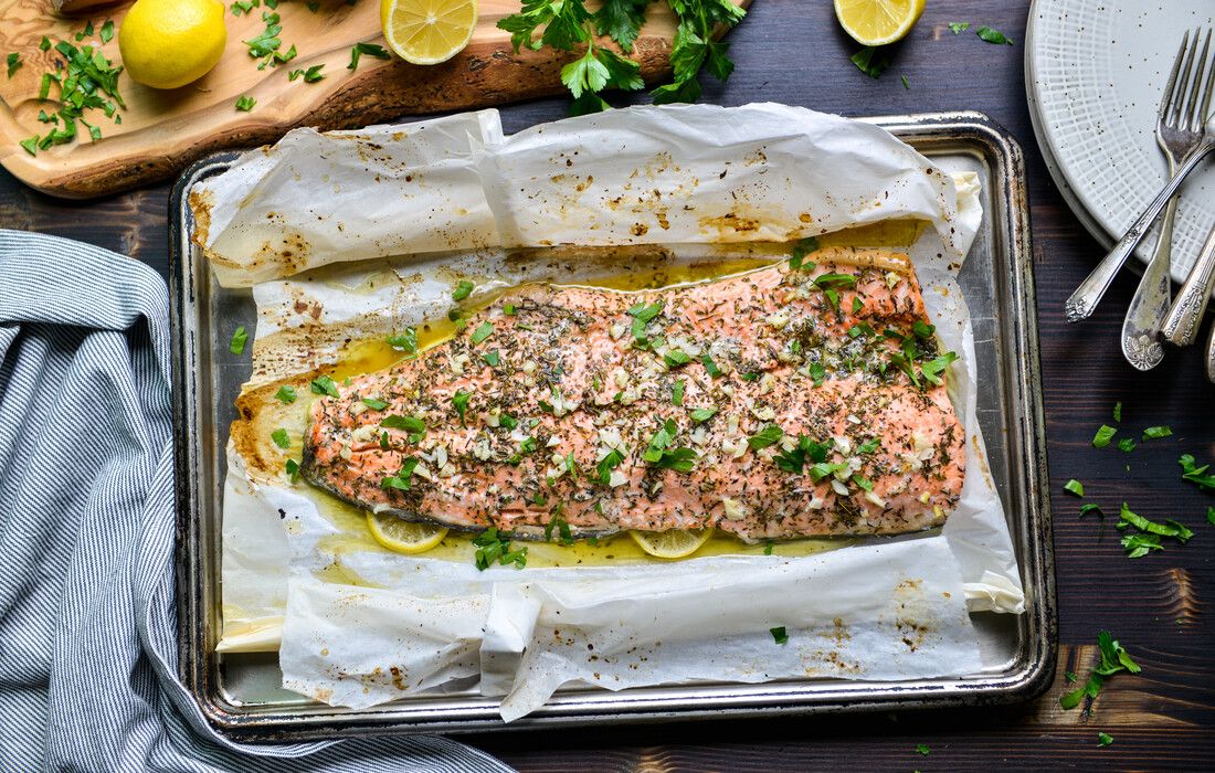 GARLIC-BUTER SALMON IN PARCHMENT-1