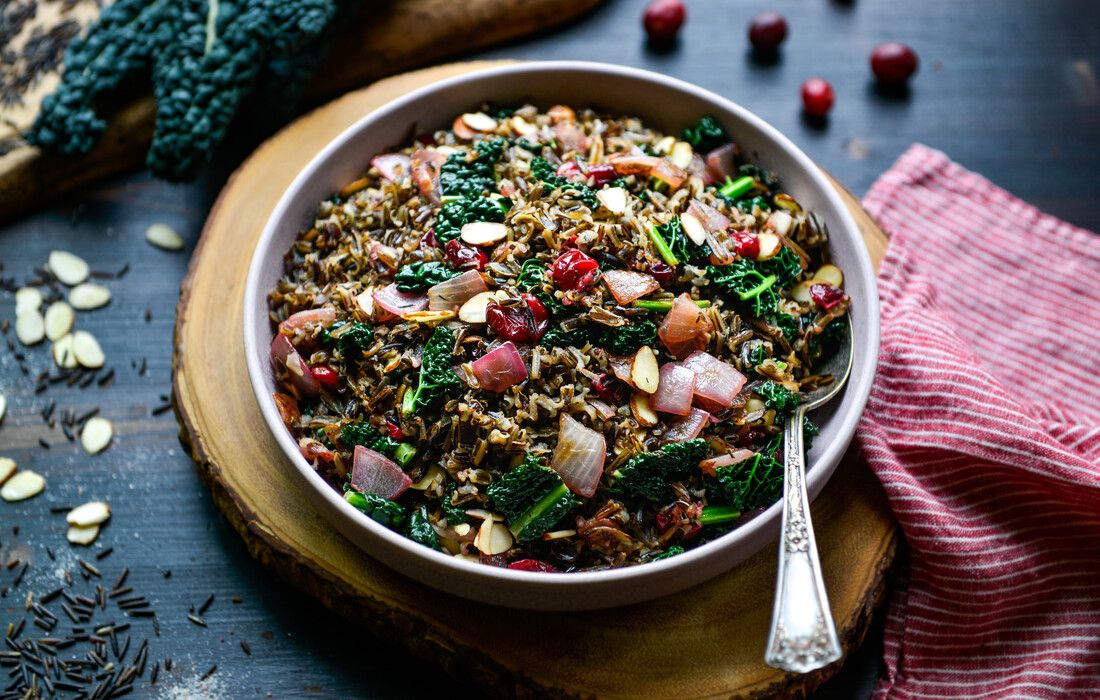 WILD RICE KALE CRANBERRY PILAF VEGAN-2