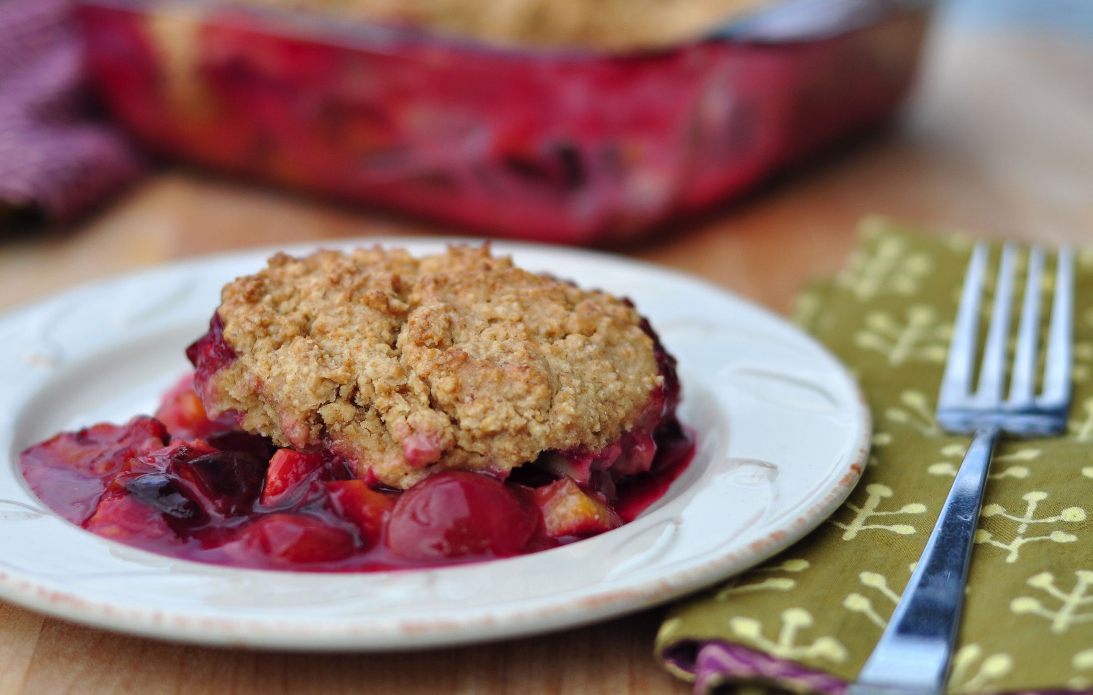 Gluten-Free Oatmeal Plum Cobbler