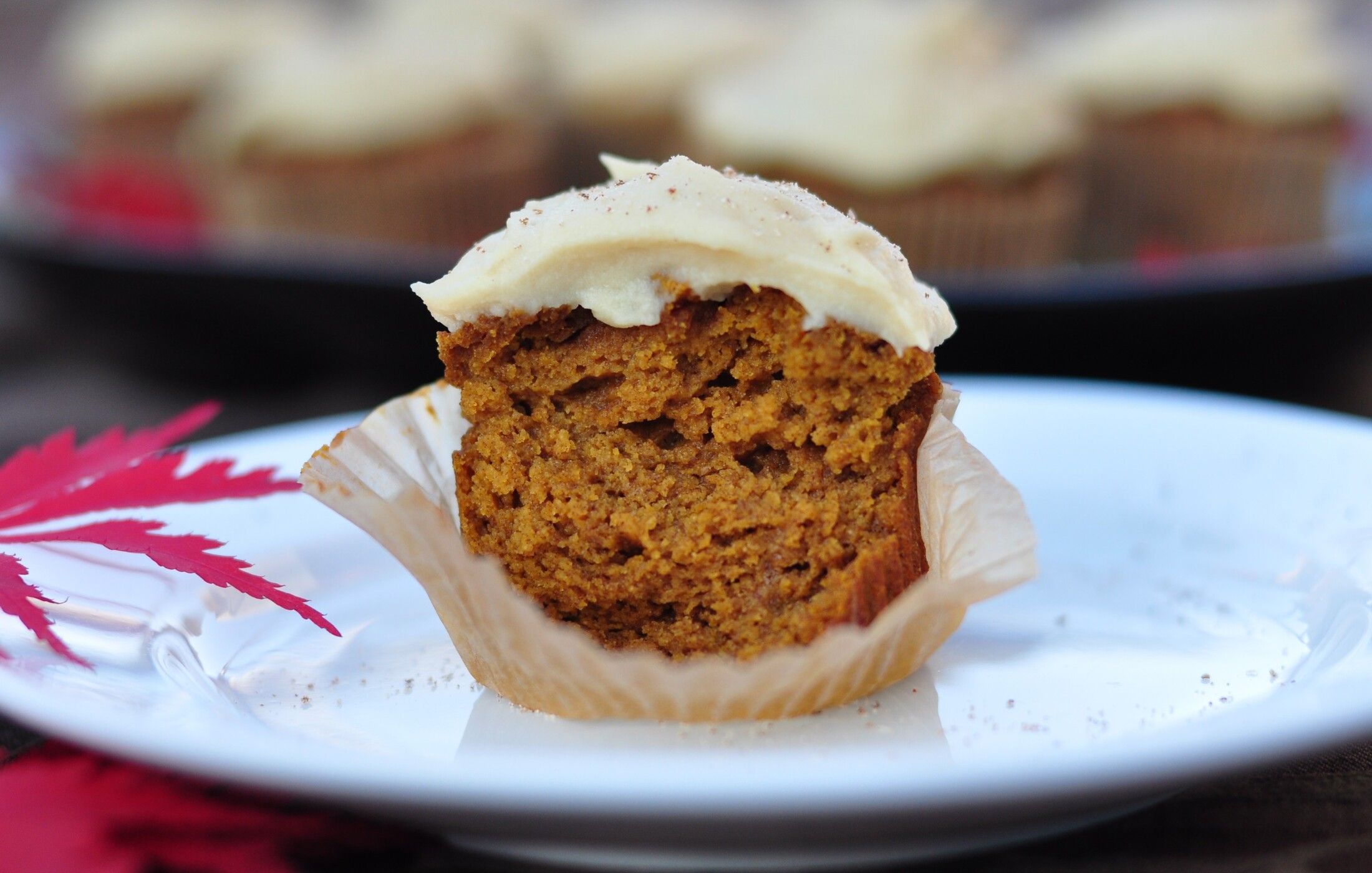 Grain-Free Pumpkin Cupcakes with Dairy-Free Cream Cheese Frosting