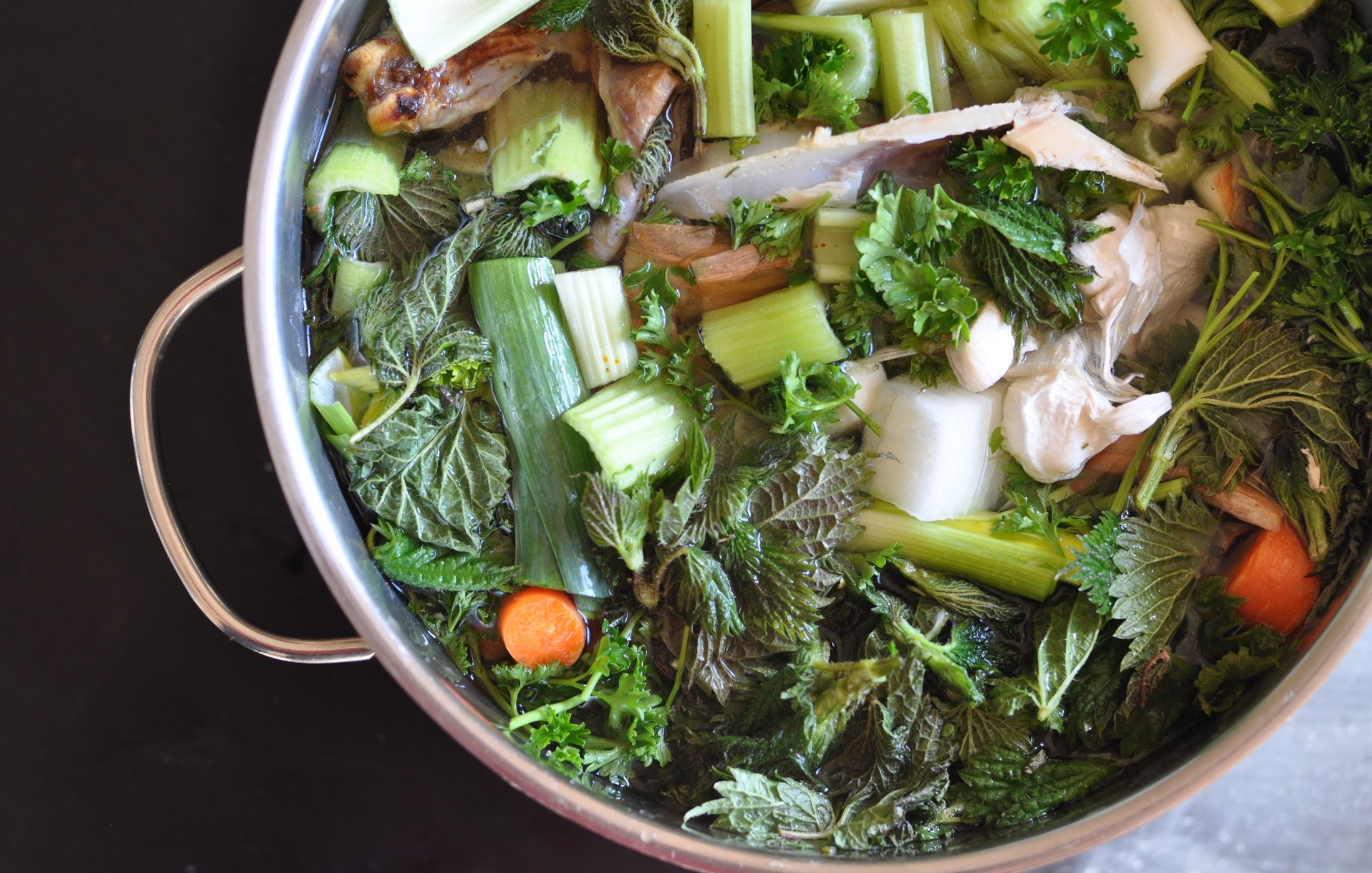 Nettle Chicken Stock