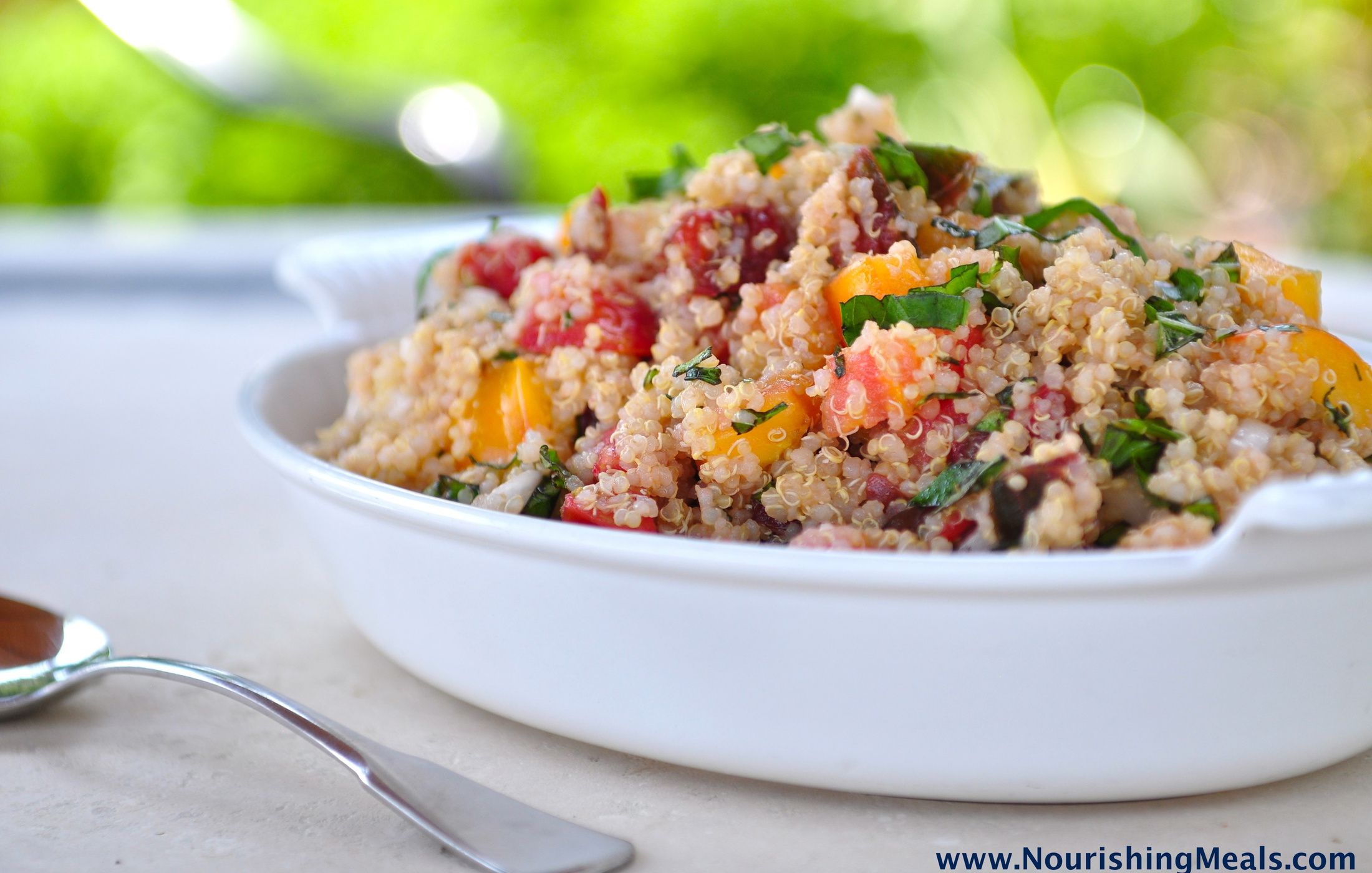 Heirloom Tomato Basil Quinoa Salad