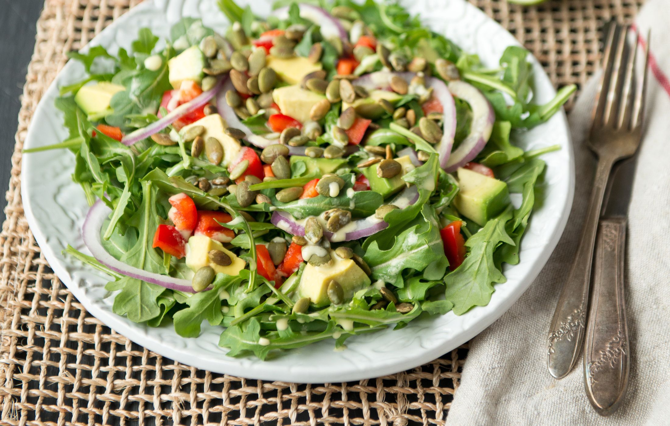 ARUGULA SALAD WITH LIME VINAIGRETTE