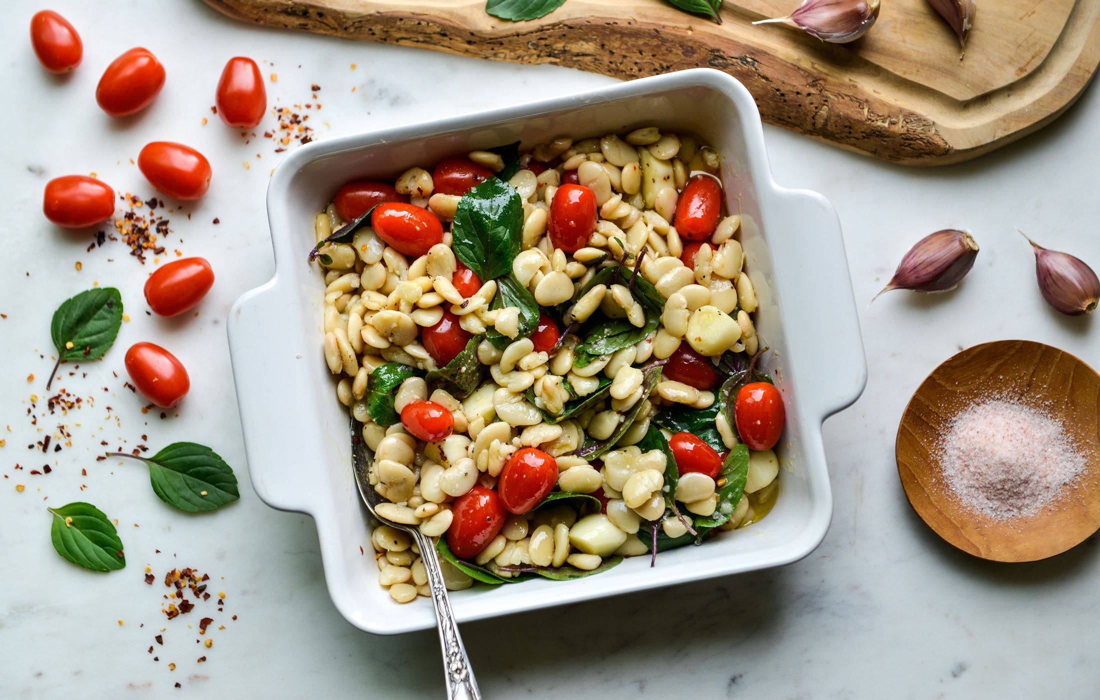 BAKED BUTTER BEANS WITH BASIL AND GARLIC-2