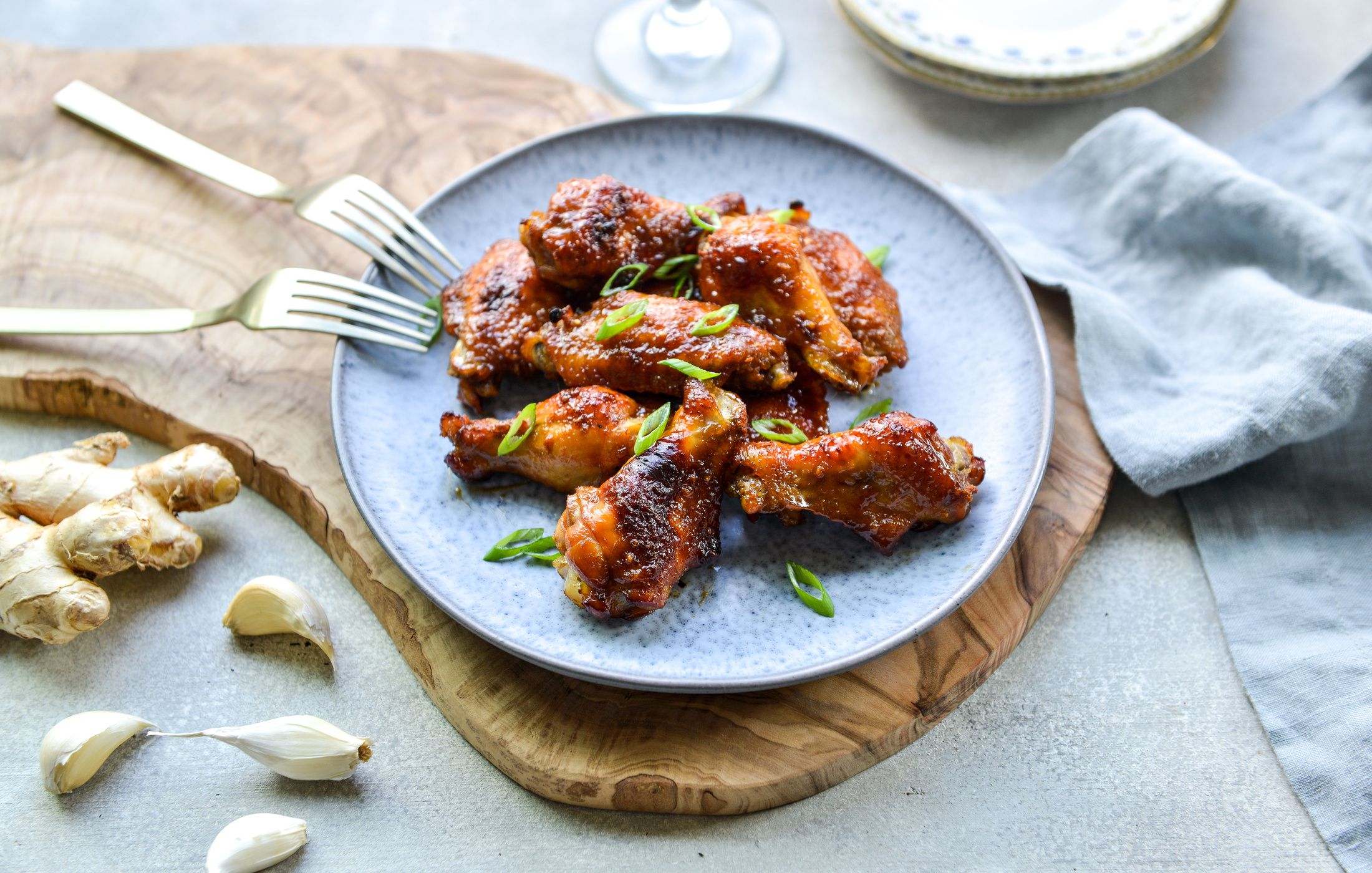 BAKED GARLIC-GINGER CHICKEN WINGS-2