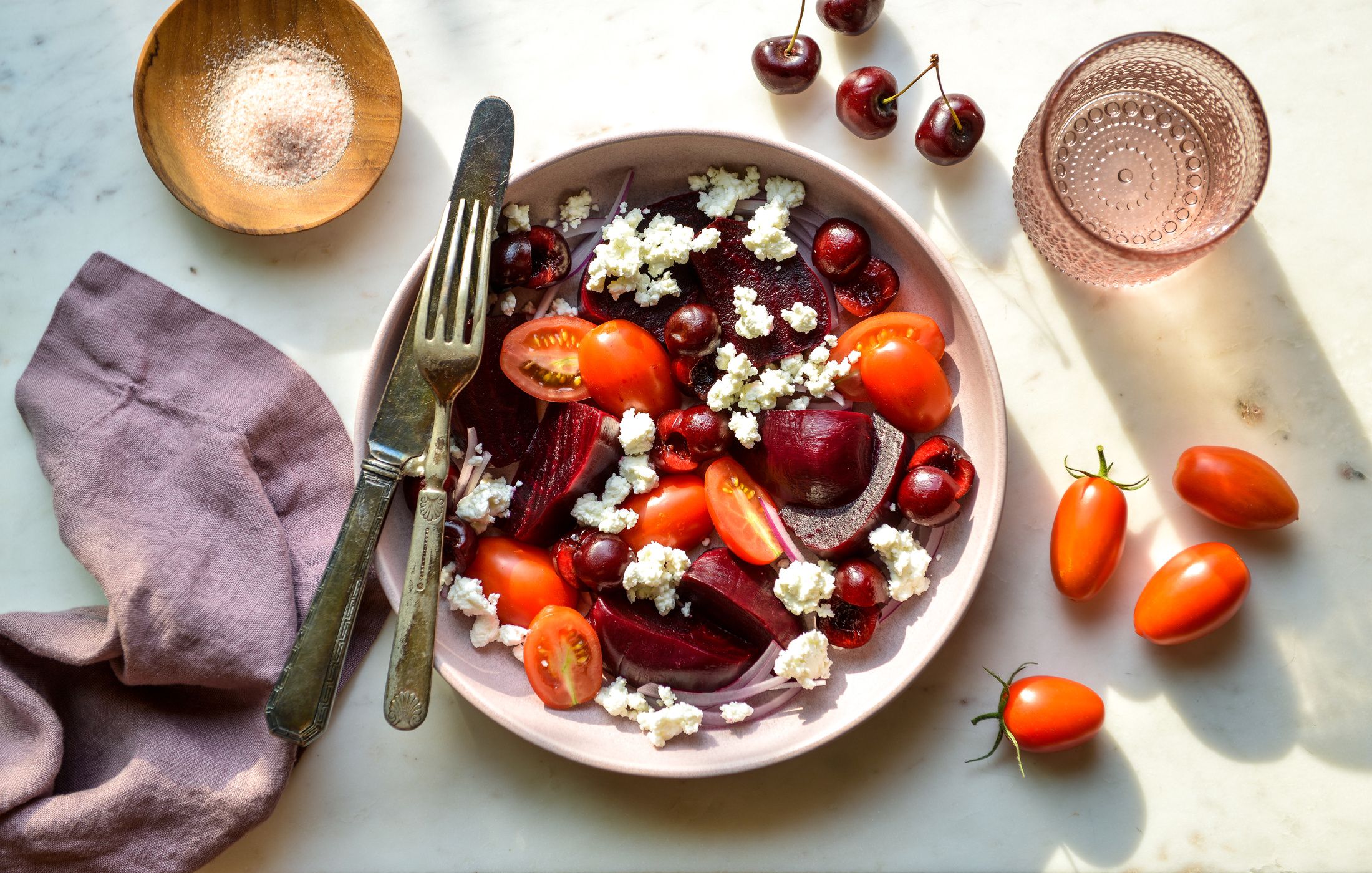 BEET TOMATO CHERRY GOAT CHEESE SALAD-2