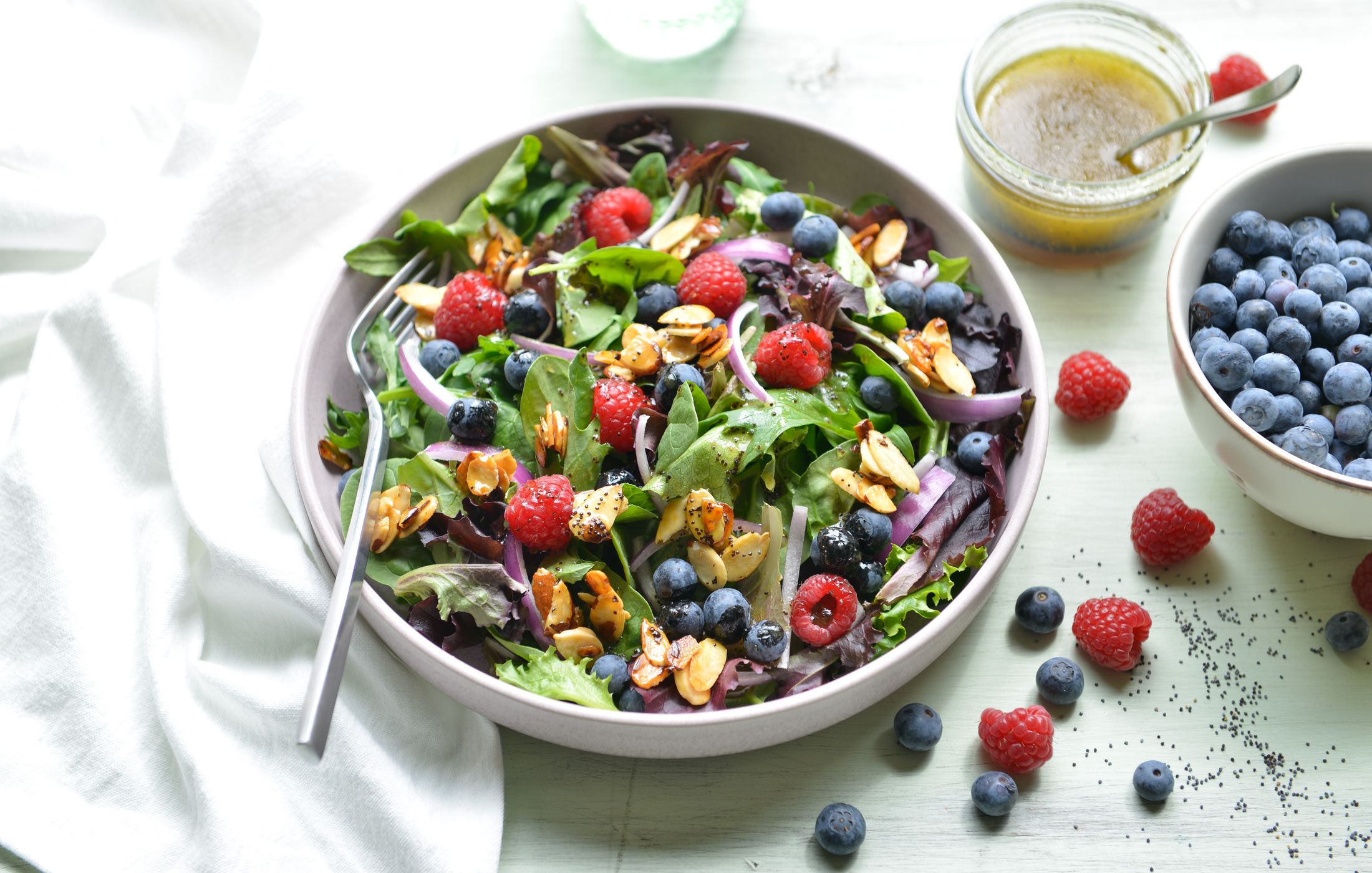 SUMMER BERRY SALAD WITH HONEY-POPPYSEED VINAIGRETTE-2