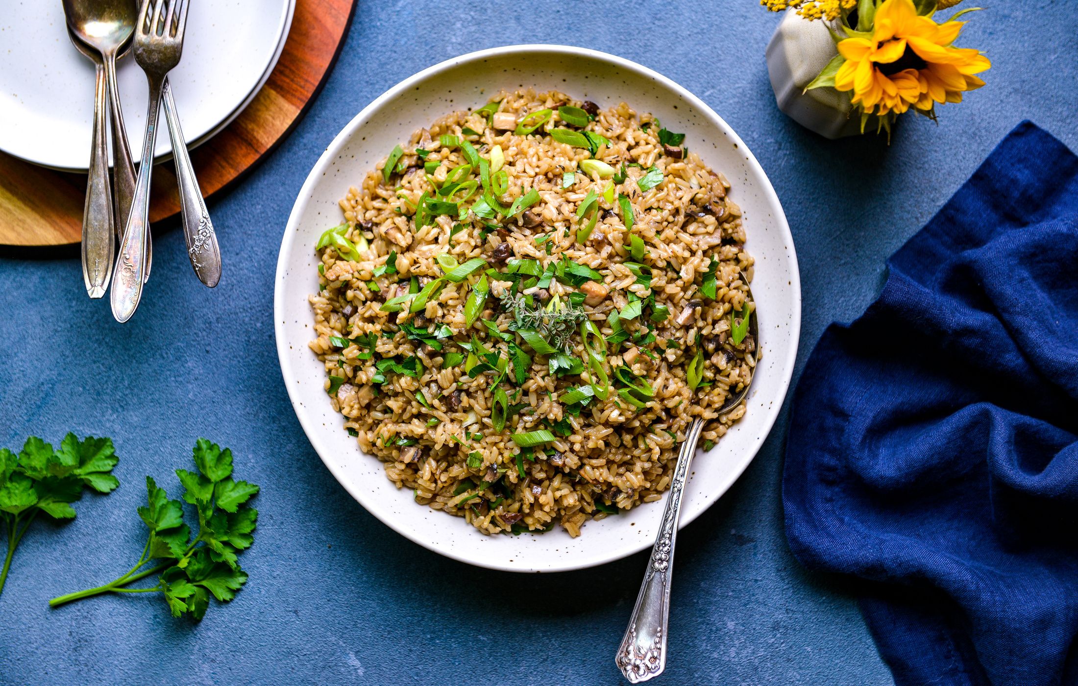 BROWN RICE AND MUSHROOM PILAF-1