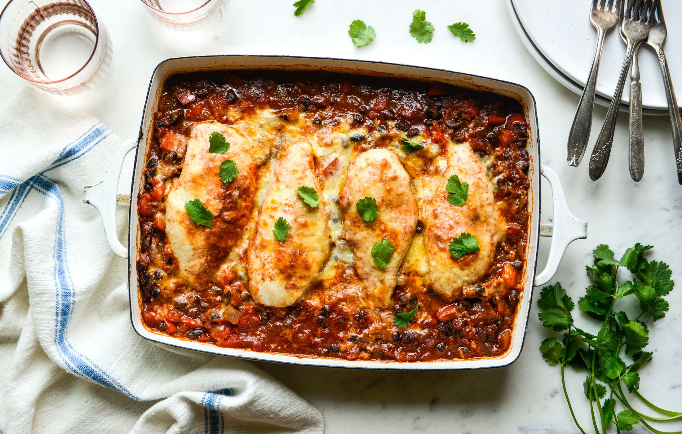 CHICKEN AND BLACK BEAN TACO BAKE-1