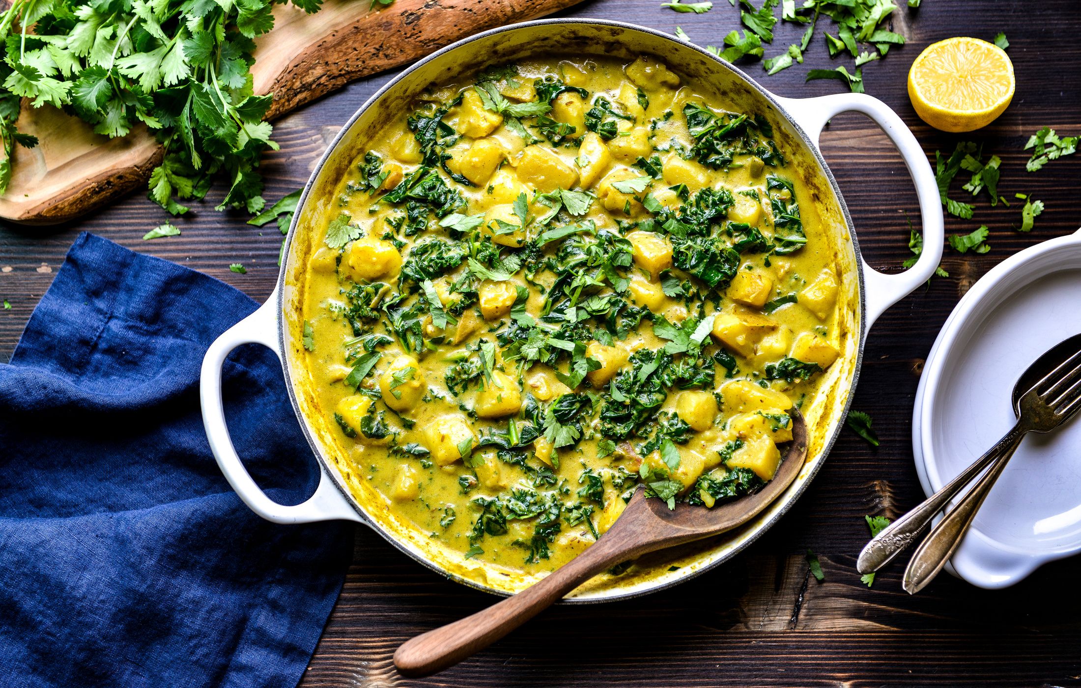 COCONUT CURRY POTATOES AND KALE-1