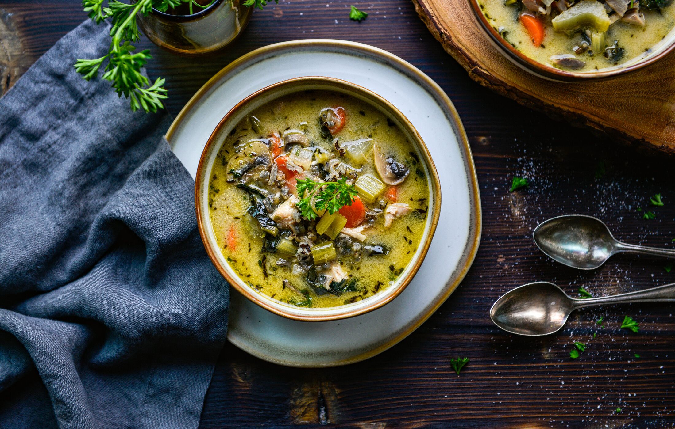 CREAMY DAIRY-FREE TURKEY WILD RICE SOUP-1