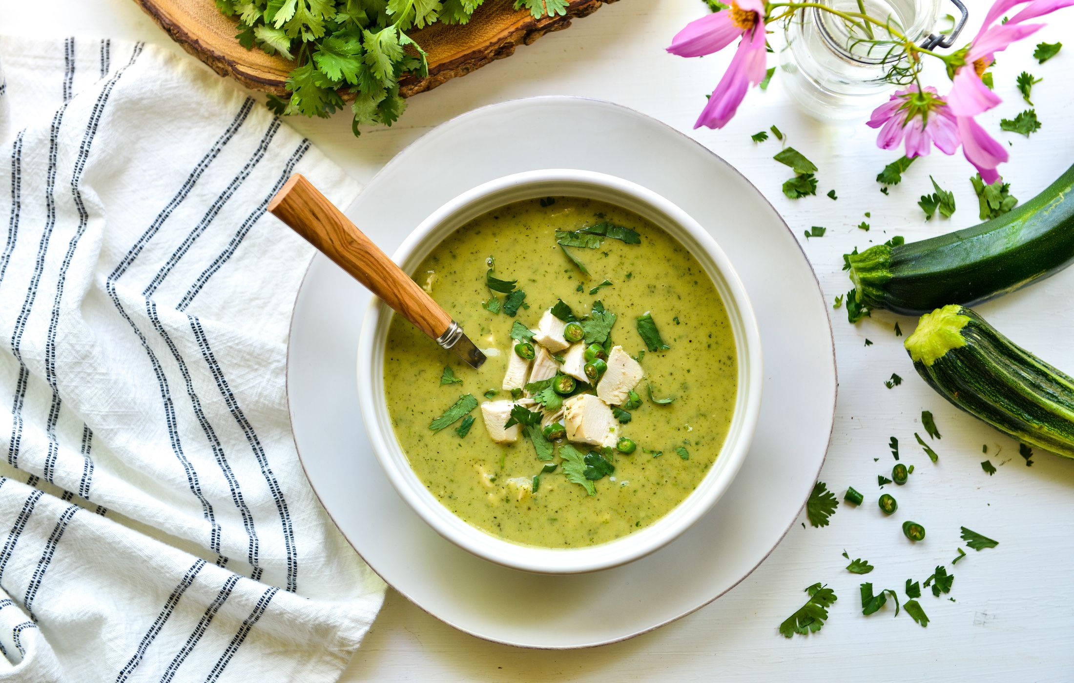 CREAMY ZUCCHINI-CILANTRO-COCONUT SOUP-1