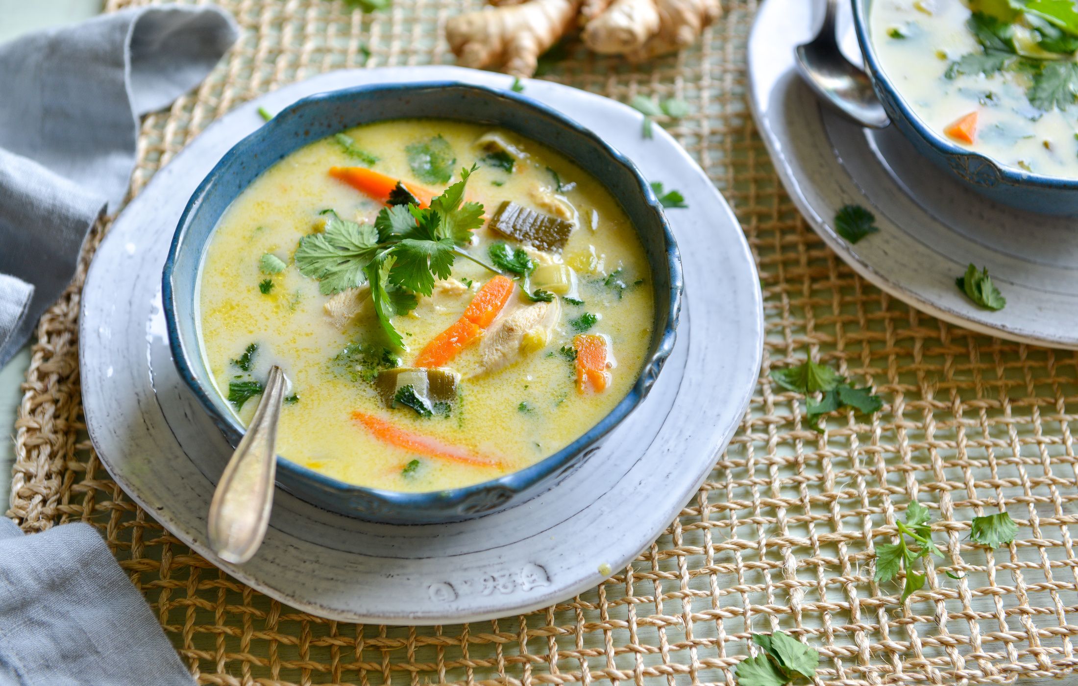 Chicken, Ginger, and Coconut Soup