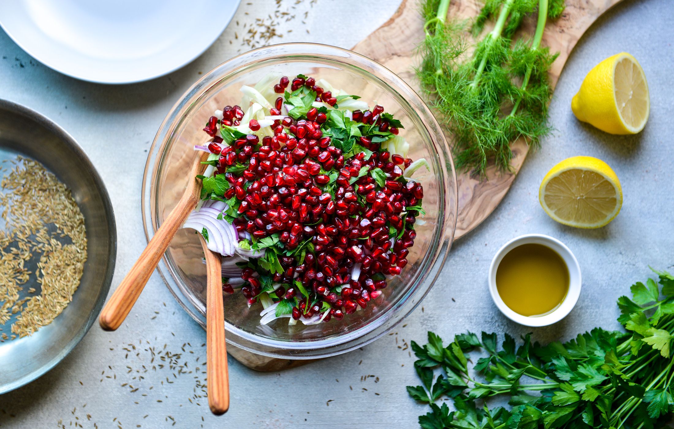 FENNEL AND POMEGRANATE SALAD TOASTED CUMIN SEEDS-1