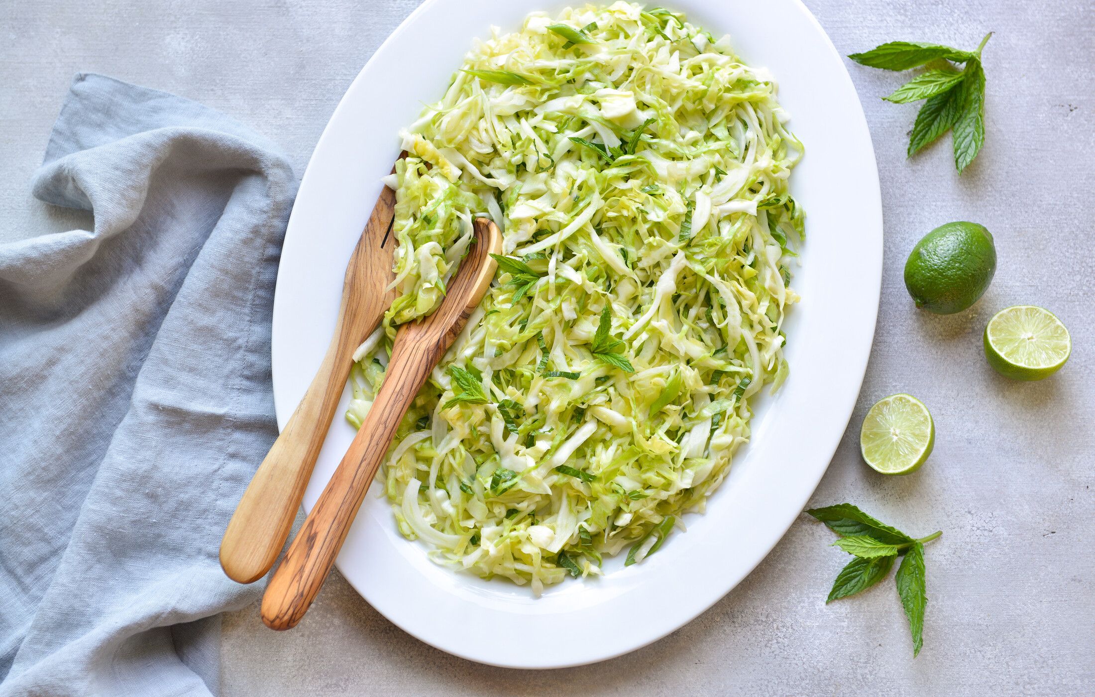 FENNEL CABBAGE SLAW WITH MINT AND LIME