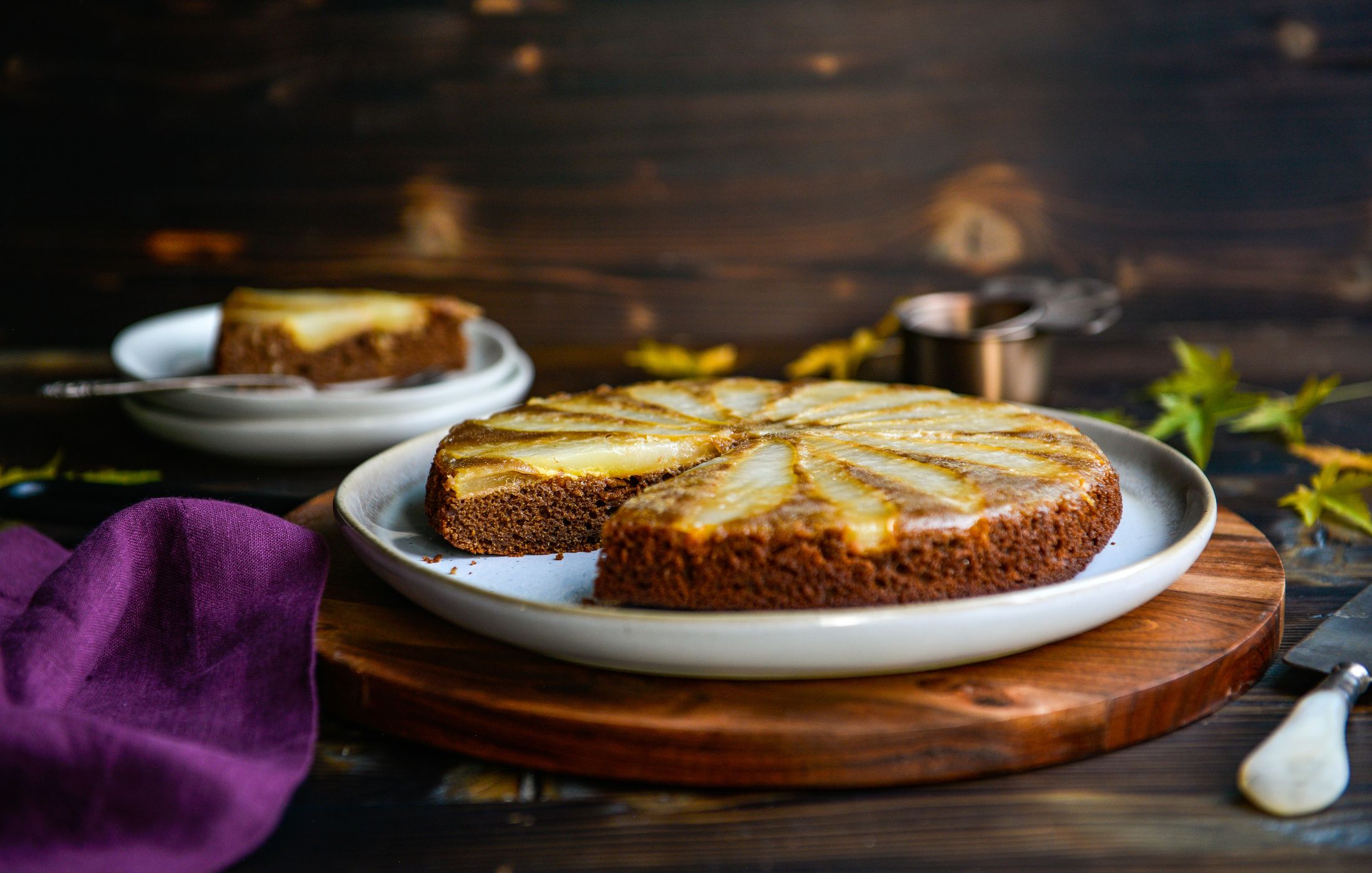 GRAIN-FREE PEAR GINGERBREAD UPSIDE DOWN CAKE-2