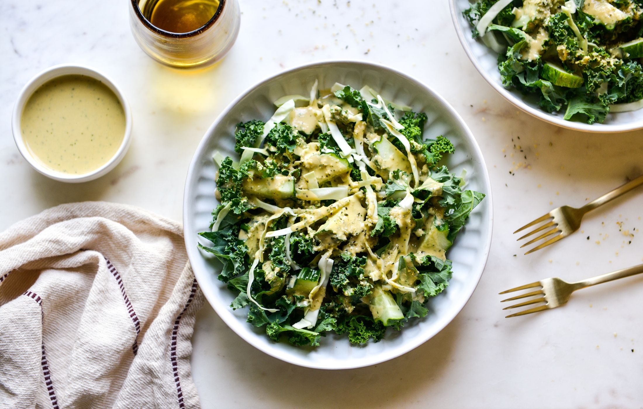 KALE-CUCUMBER DETOX SALAD SESAME-GINGER DRESSING-2