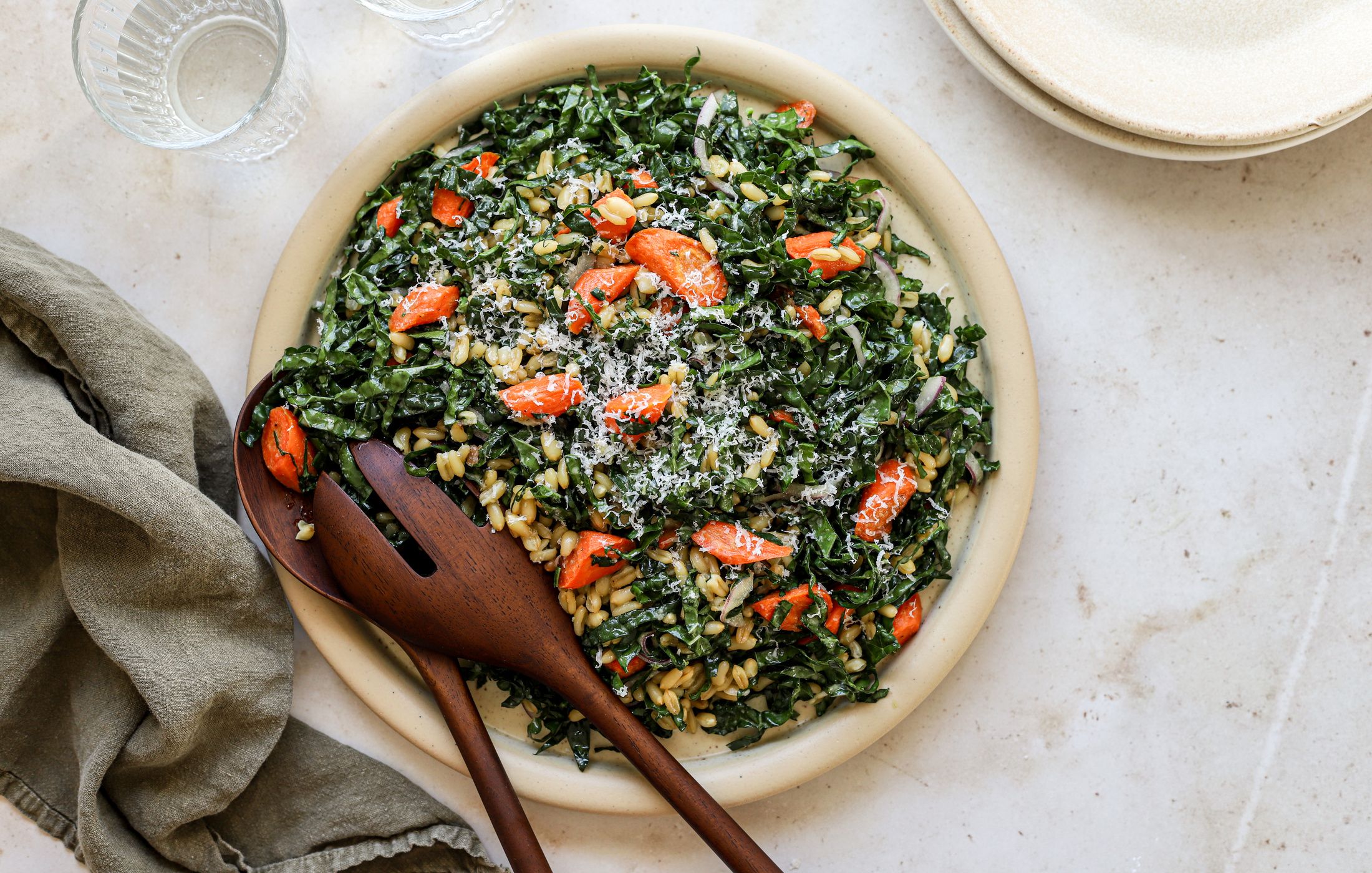 Kamut and Kale Salad with Lemon Parmesan Dressing-1