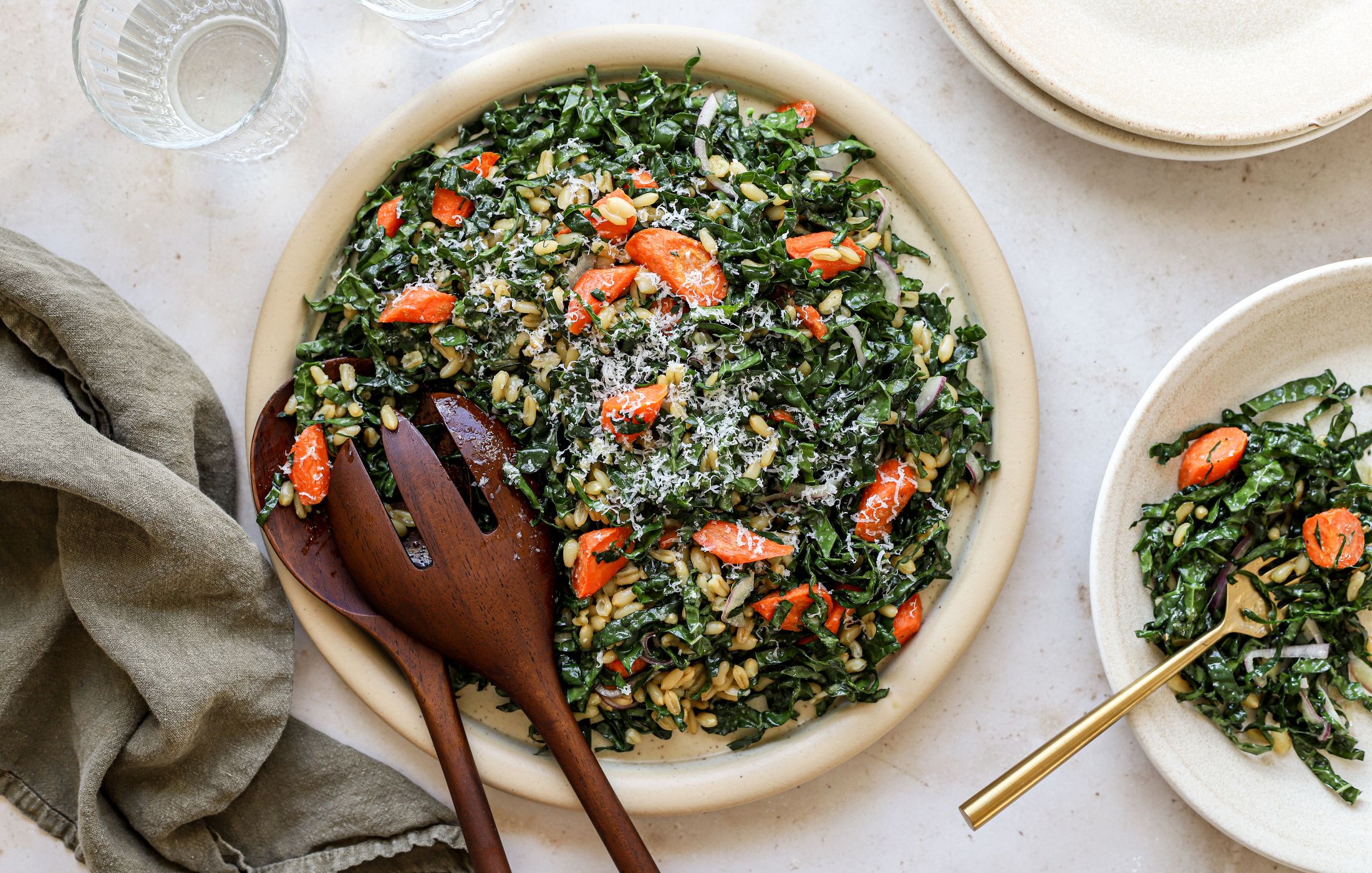 Kamut and Kale Salad with Lemon Parmesan Dressing-3