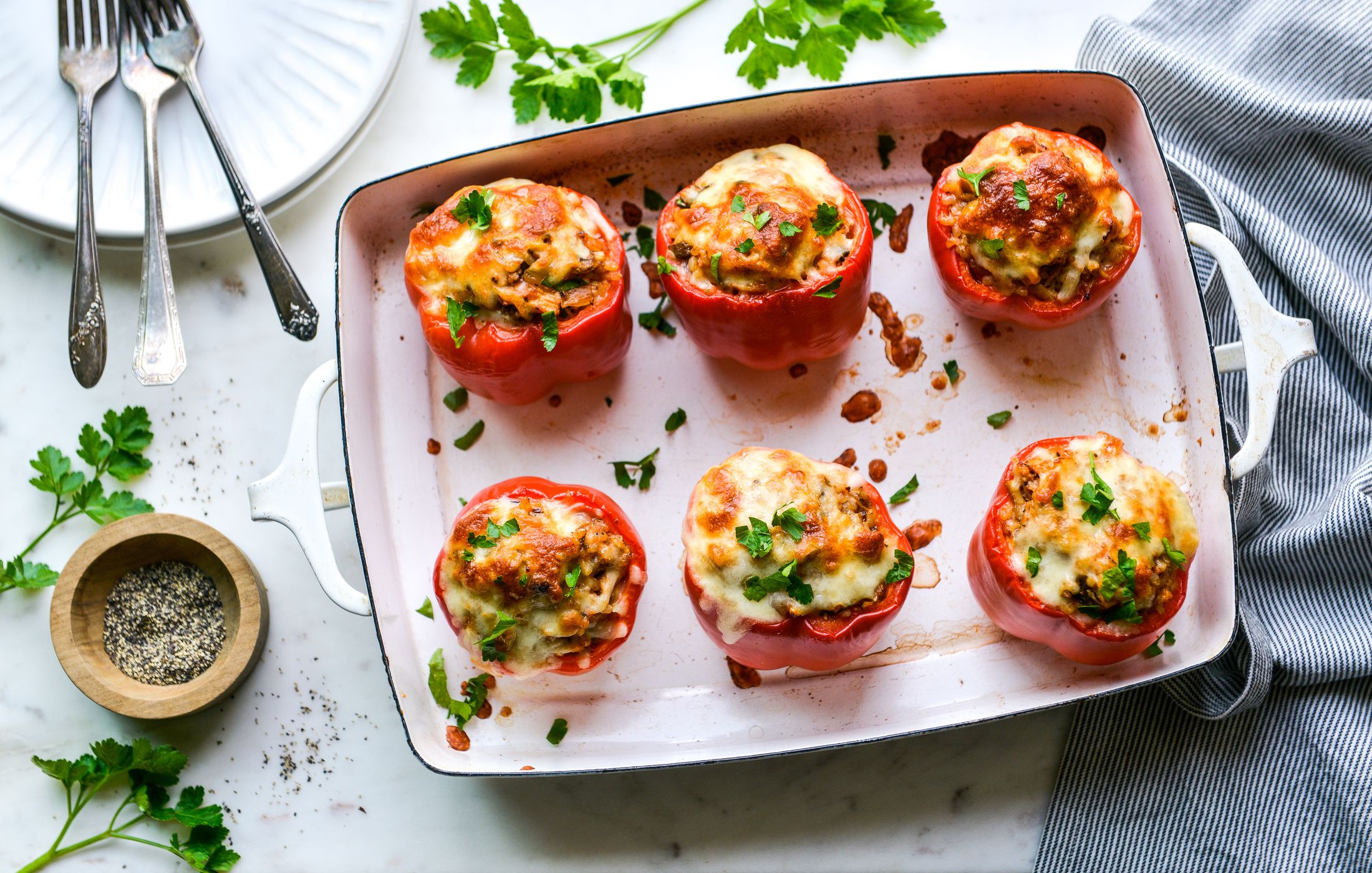 LEFTOVER TURKEY AND RICE STUFFED PEPPERS-1