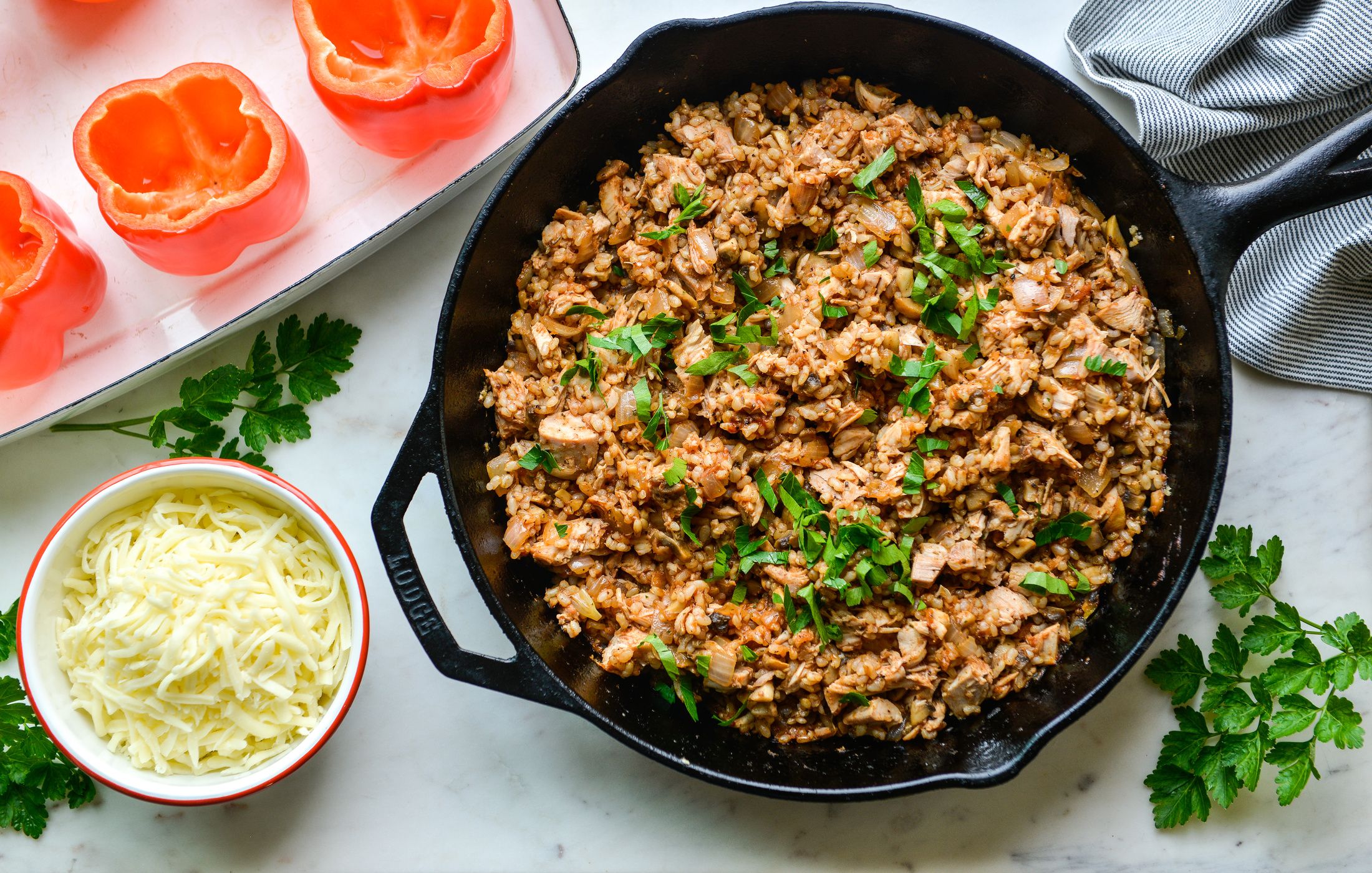 LEFTOVER TURKEY AND RICE STUFFED PEPPERS-3