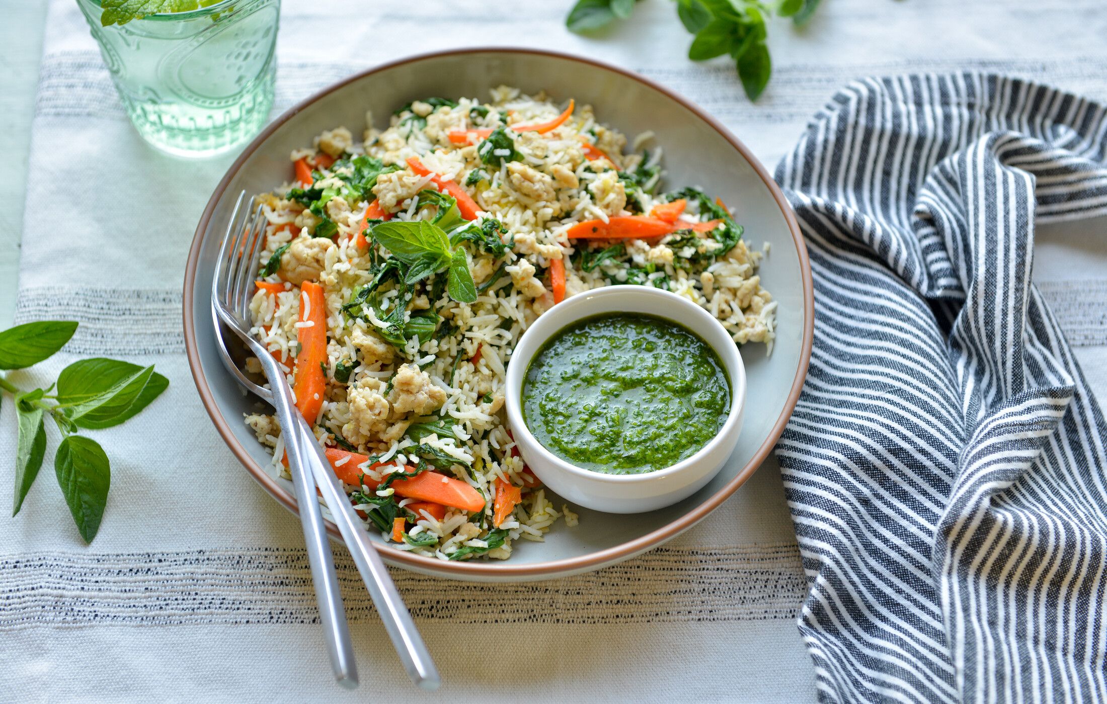 Mustard Green, Chicken, and Ginger Rice Stir-Fry-2