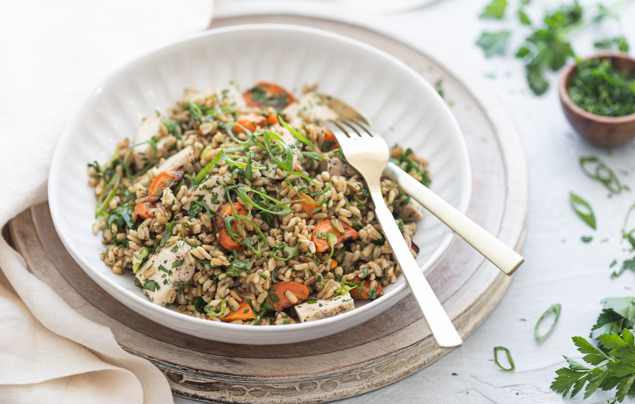 Oat Groat Salad with Chicken and Roasted Carrots-2