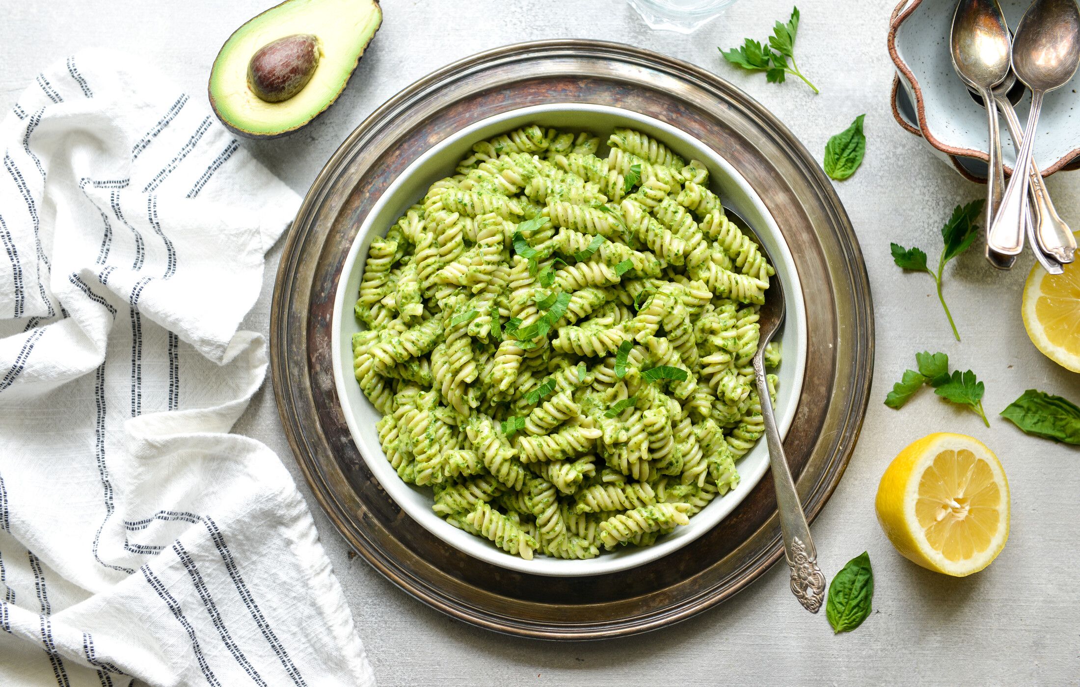 PASTA WITH AVOCADO BASIL PESTO-1