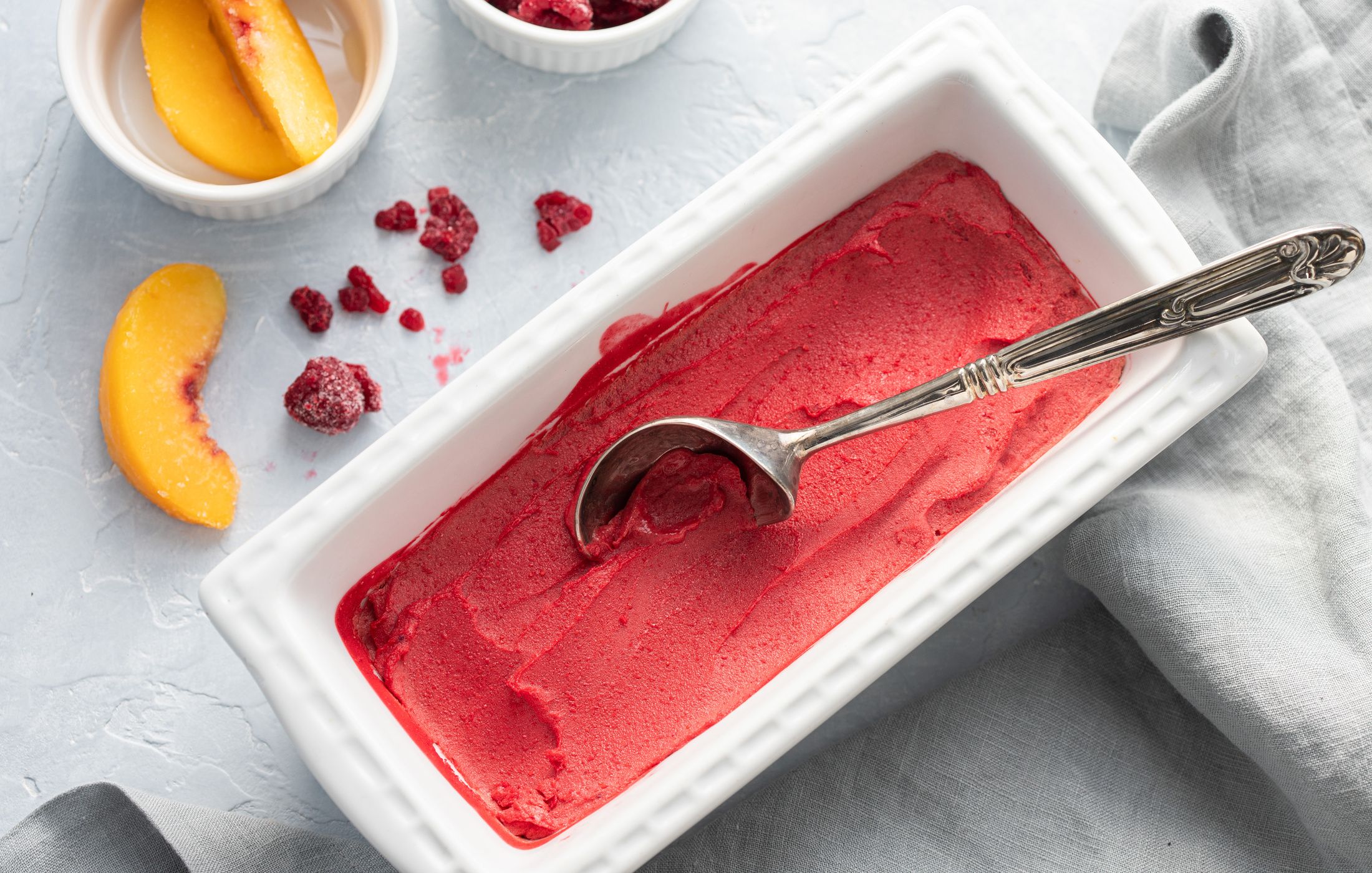 Peach-Raspberry-Vanilla Sorbet