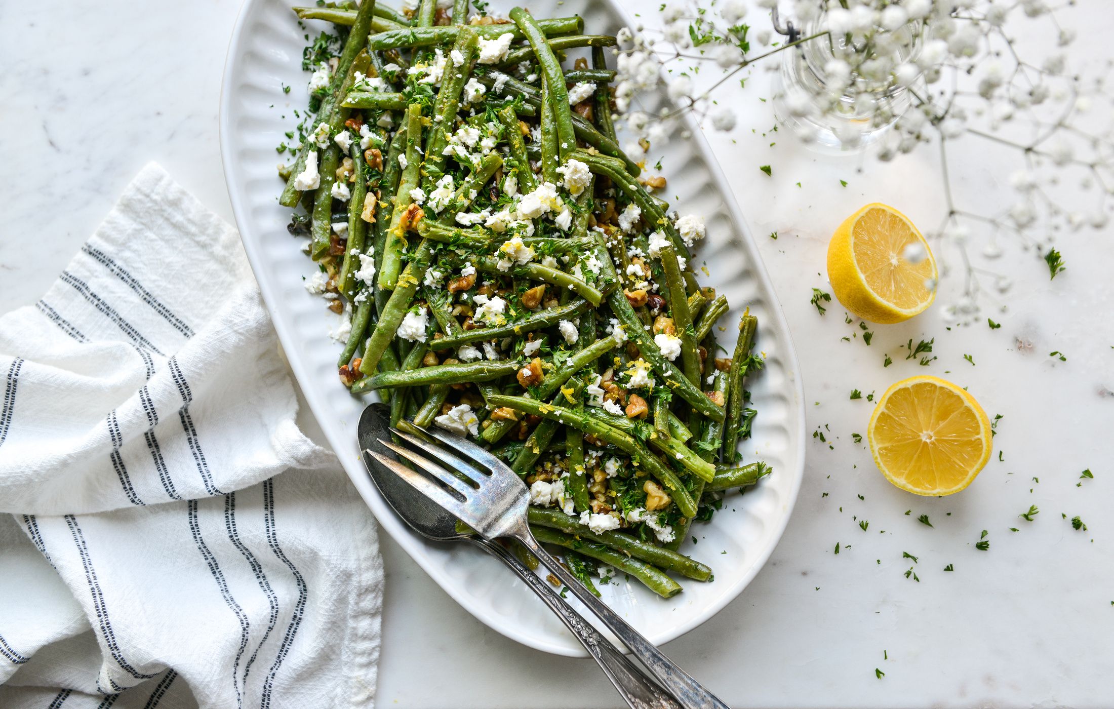 ROASTED GREEN BEANS AND WALNUTS WITH FETA-1