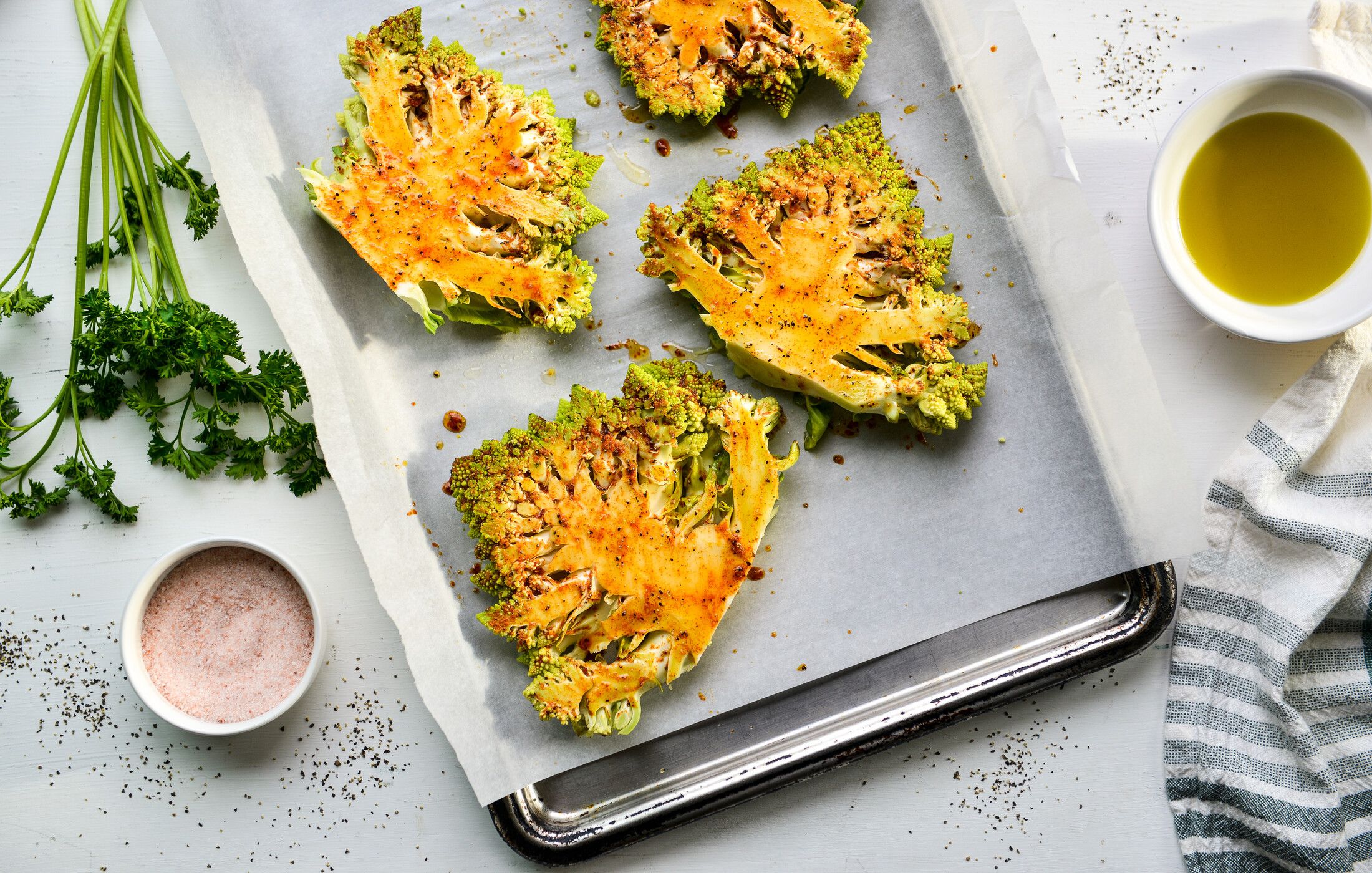 ROASTED ROMANESCO STEAKS-PARSLEY-TAHINI SAUCE-2