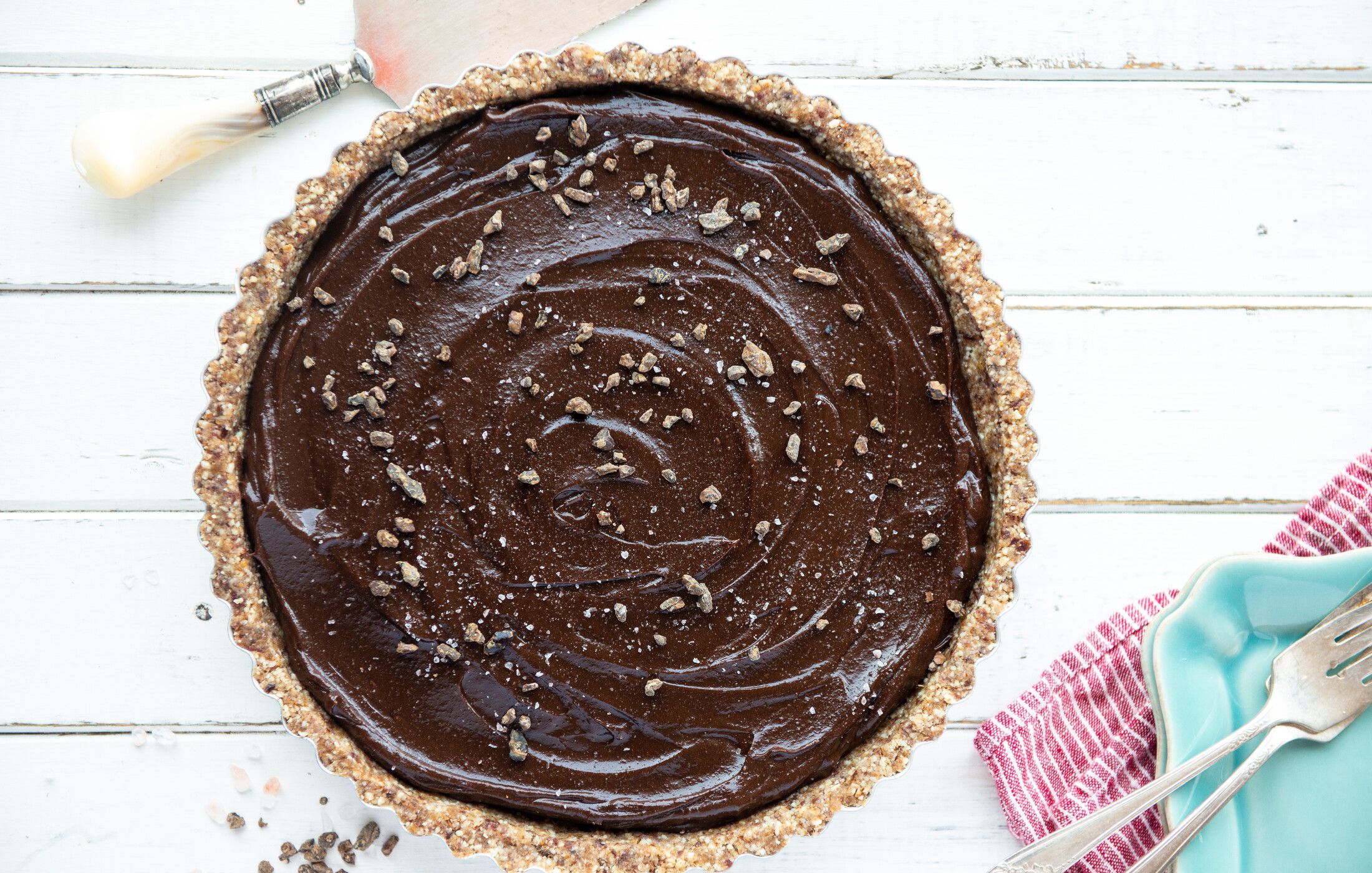 VEGAN SALTED RAW CHOCOLATE TART-1