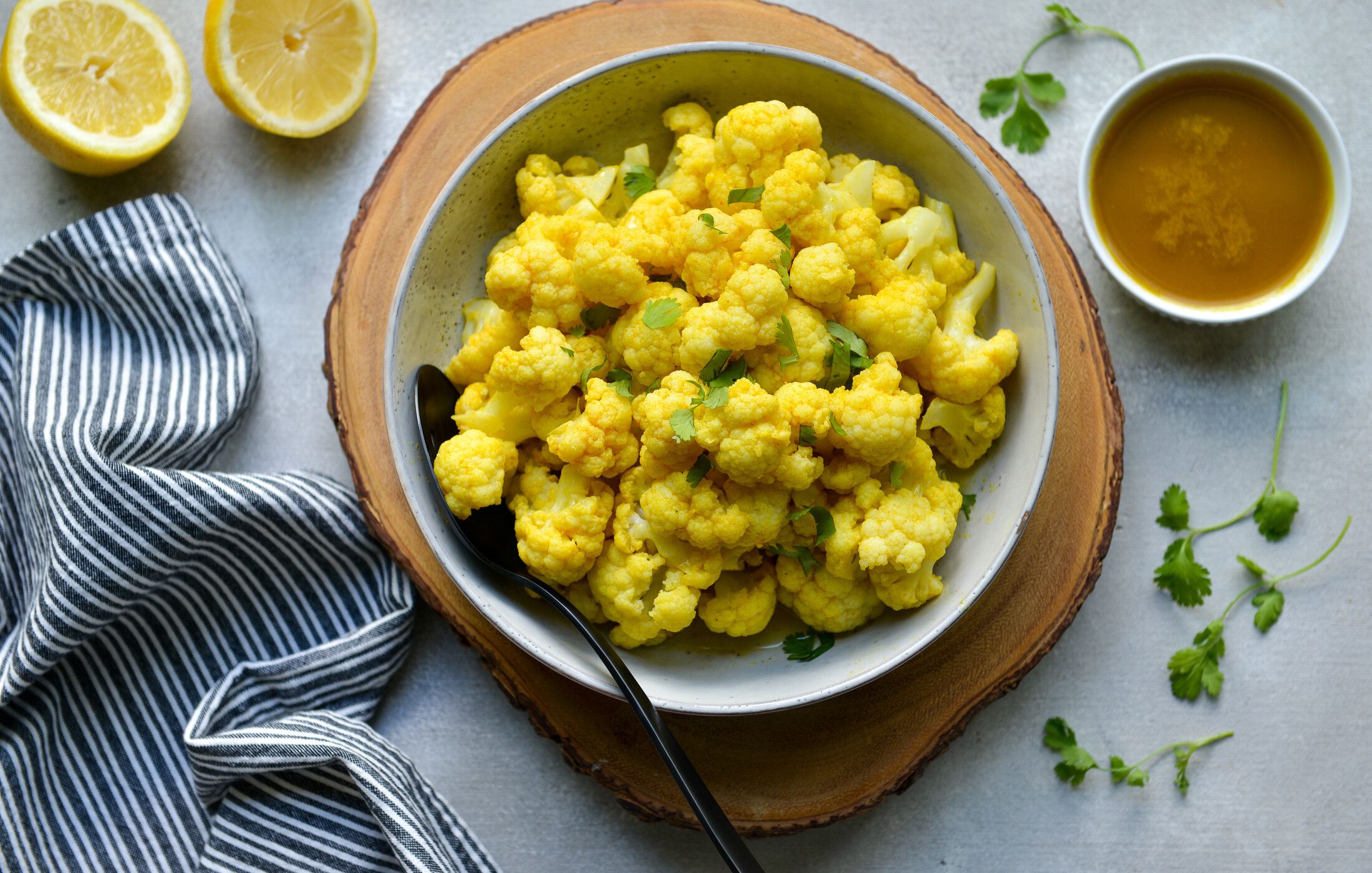 STEAMED CAULIFLOWER WITH LEMON-TURMERIC DRESSING-1