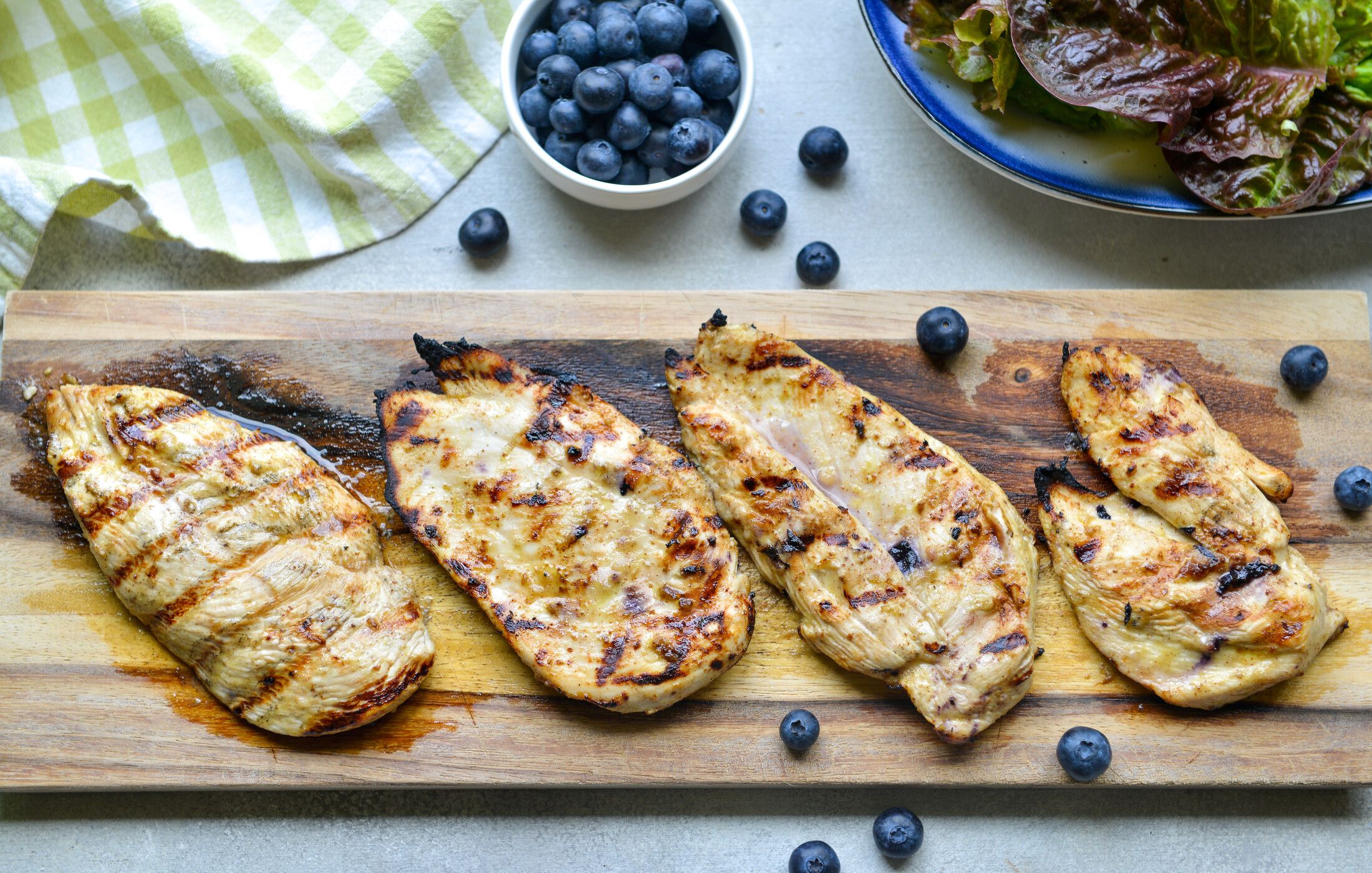 SUMMER SALAD WITH BLUEBERRY MUSTARD GRILLED CHICKEN-3