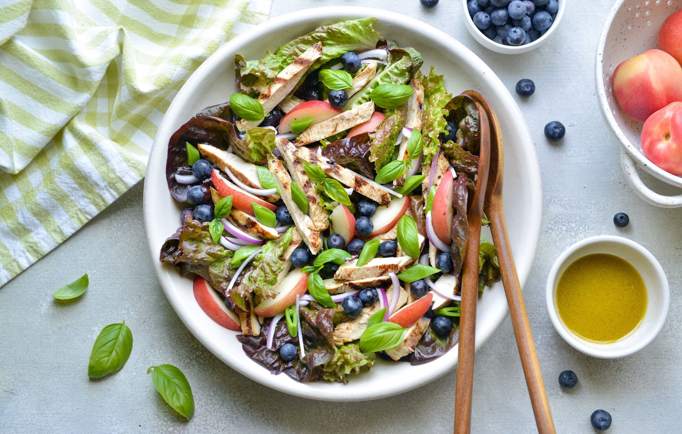 SUMMER SALAD WITH BLUEBERRY MUSTARD GRILLED CHICKEN-4