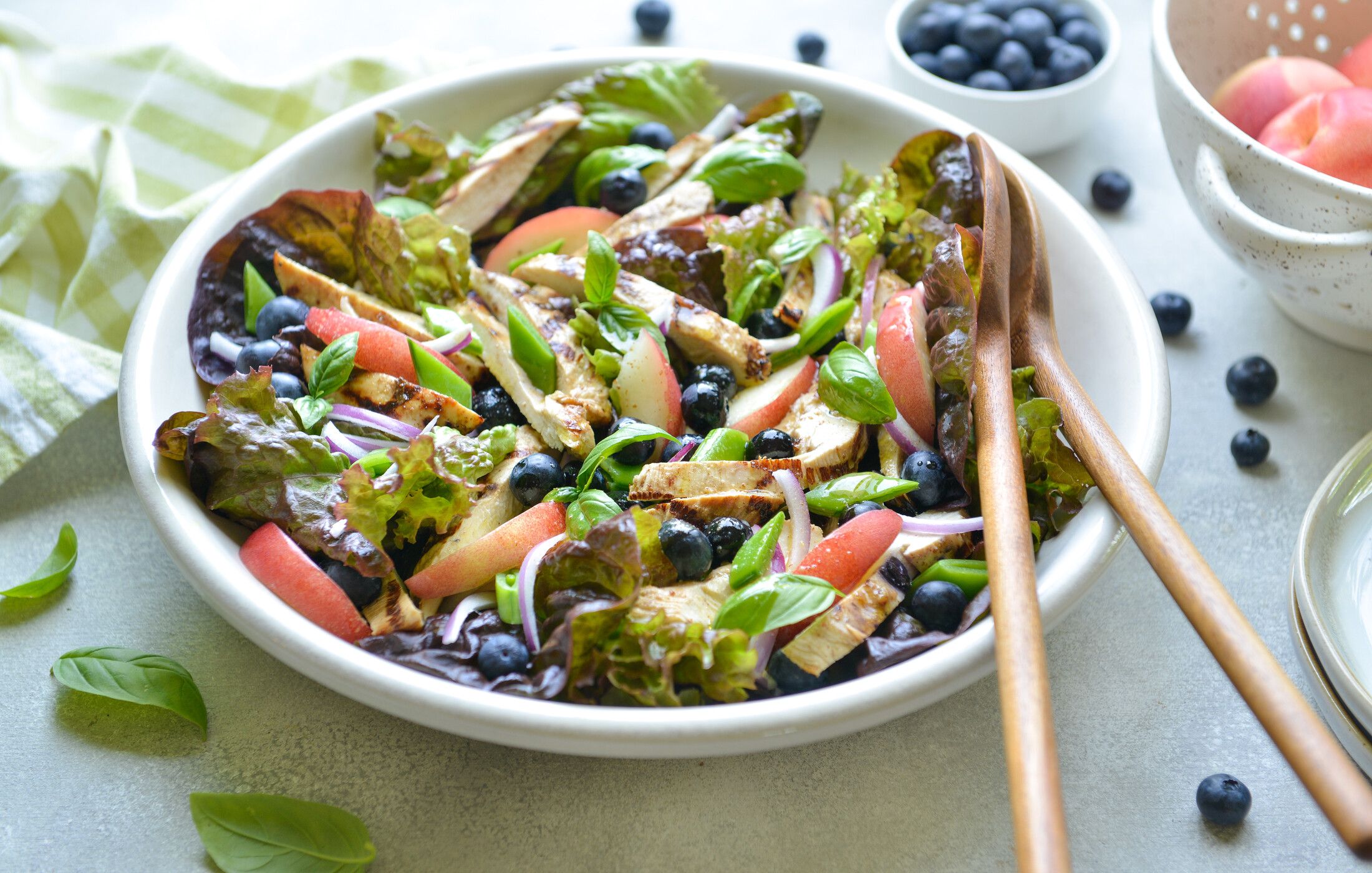 SUMMER SALAD WITH BLUEBERRY MUSTARD GRILLED CHICKEN-5