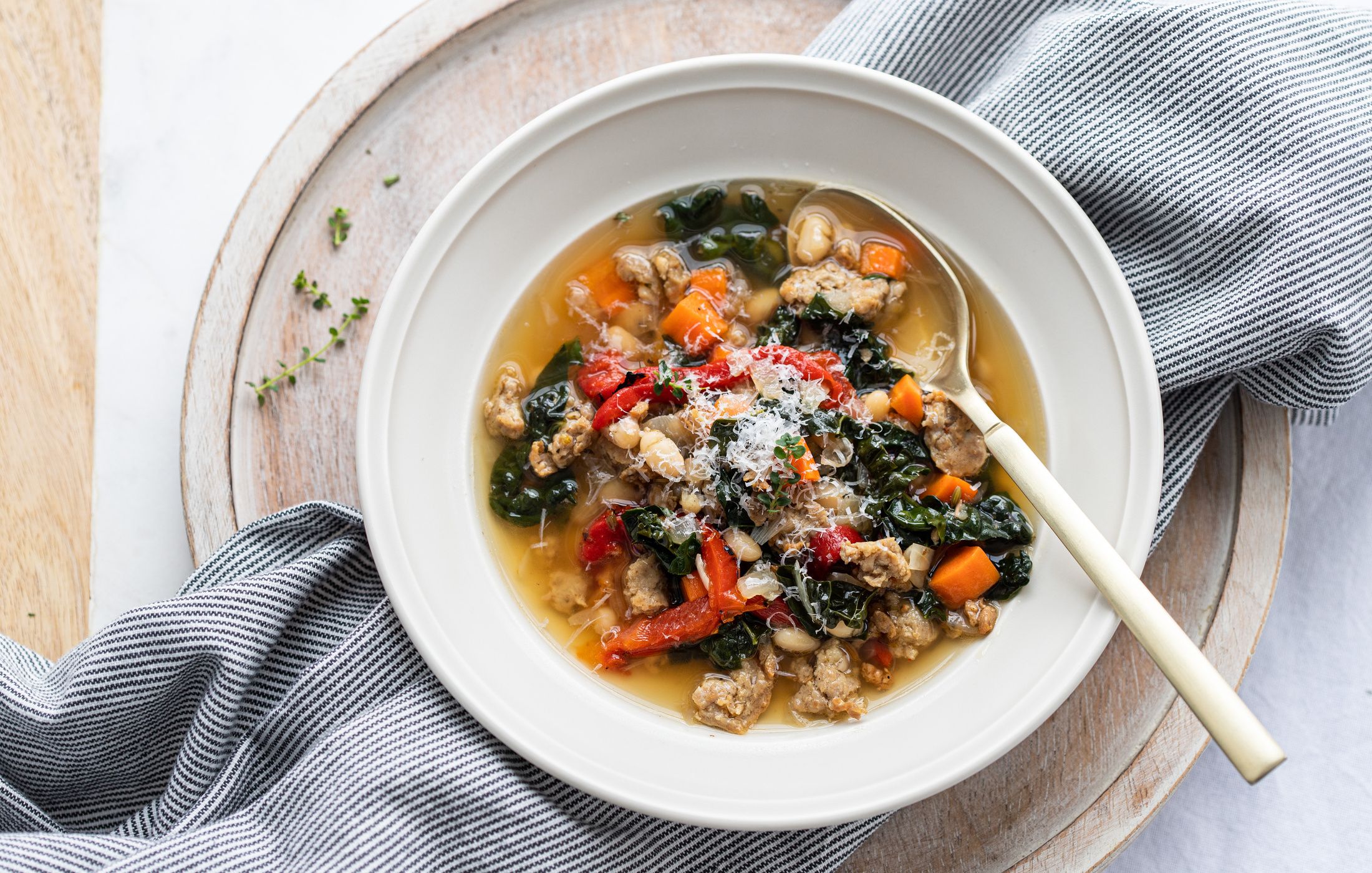 Sausage, Kale, and White Bean Soup