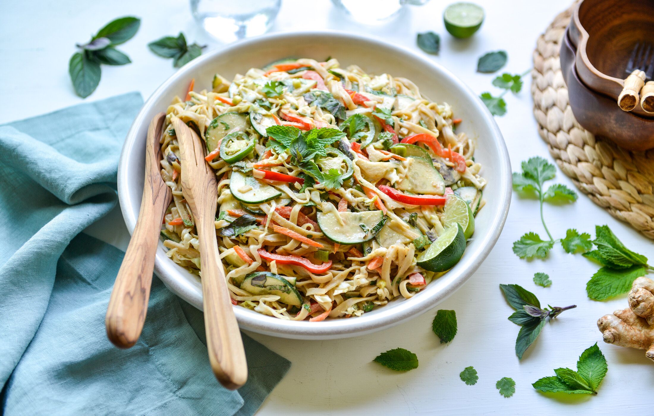 THAI NOODLE SALAD GINGER-PEANUT DRESSING-2