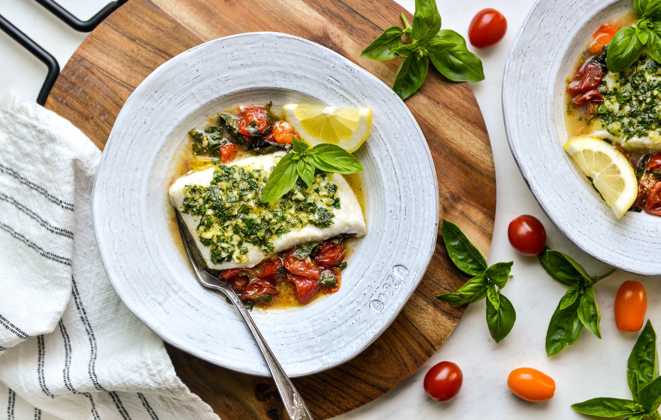 TOMATO-BASIL OVEN POACHED HALIBUT-1