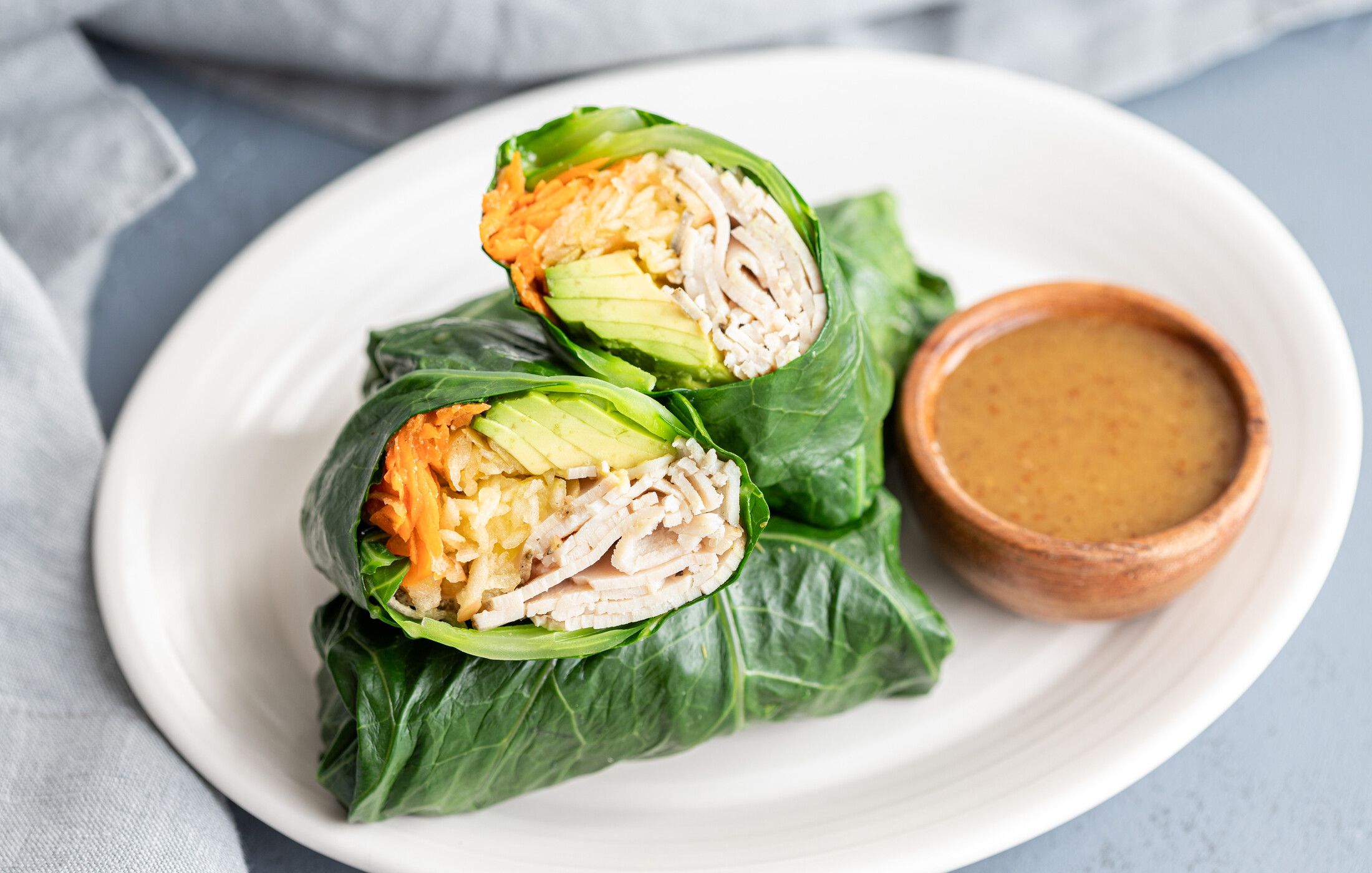 Turkey and Avocado Wrap with Honey Mustard