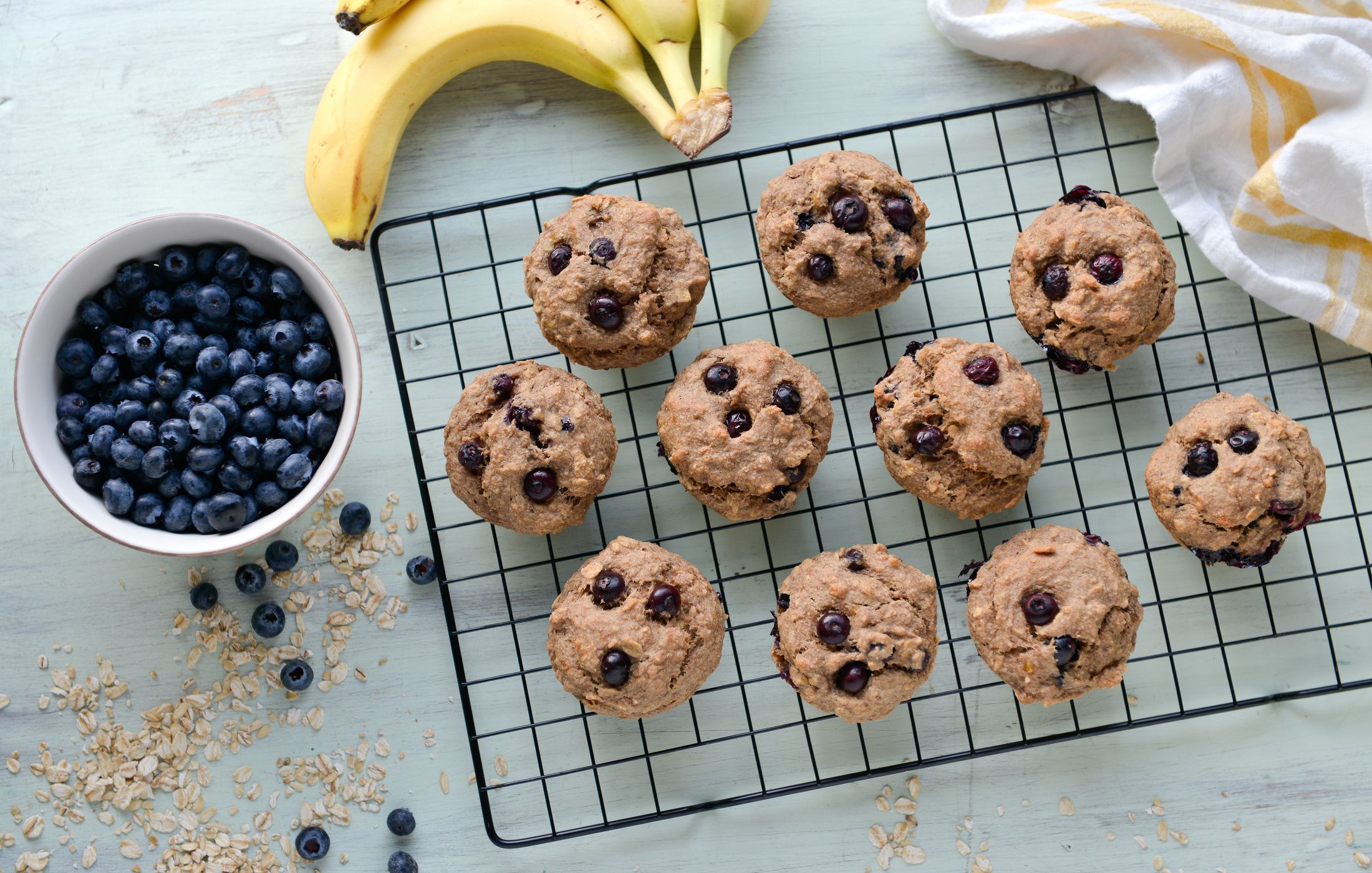 VEGAN BLUEBERRY BANANA OAT MUFFINS-3