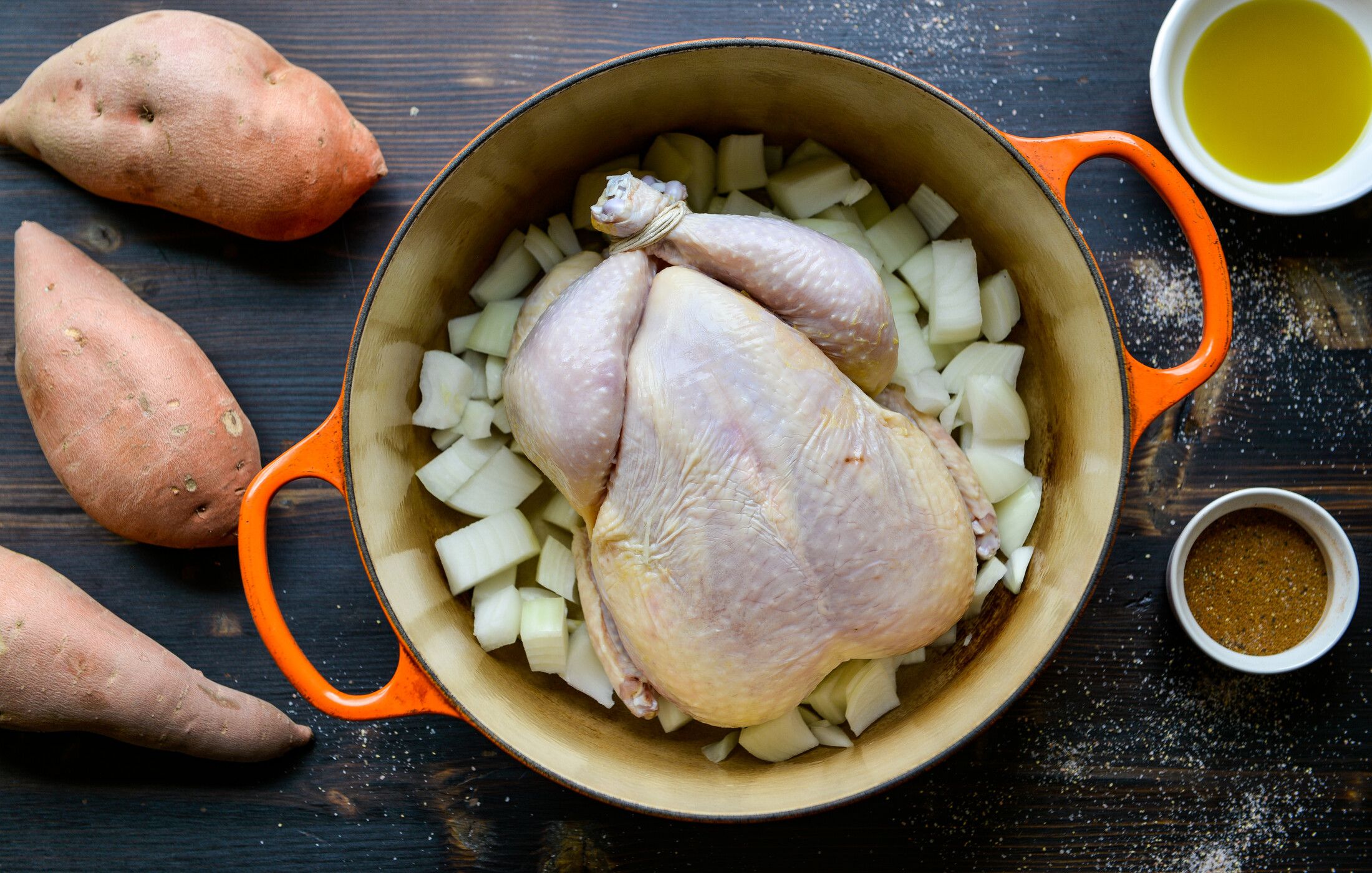 WHOLE ROASTED SPICED CHICKEN AND SWEET POTATOES-1