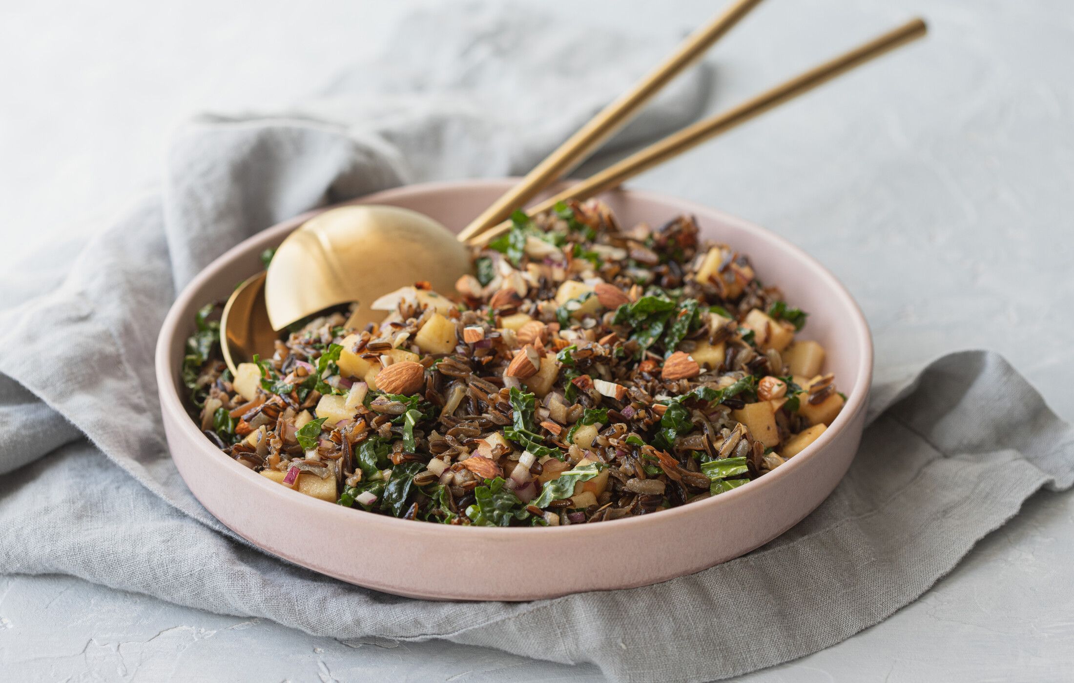 Wild Rice, Kale, and Apple Salad