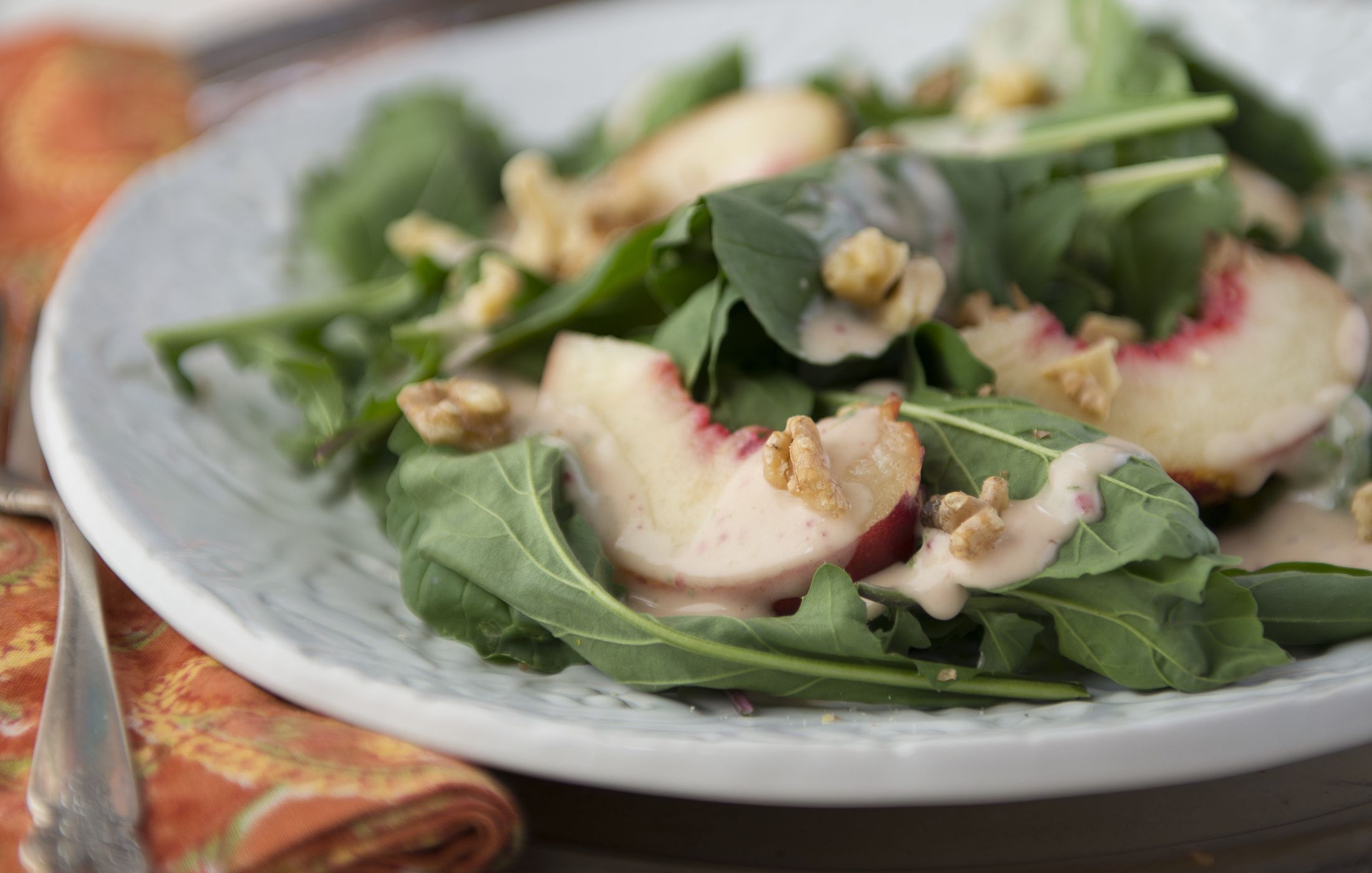 Arugula Salad with White Nectarine Vinaigrette