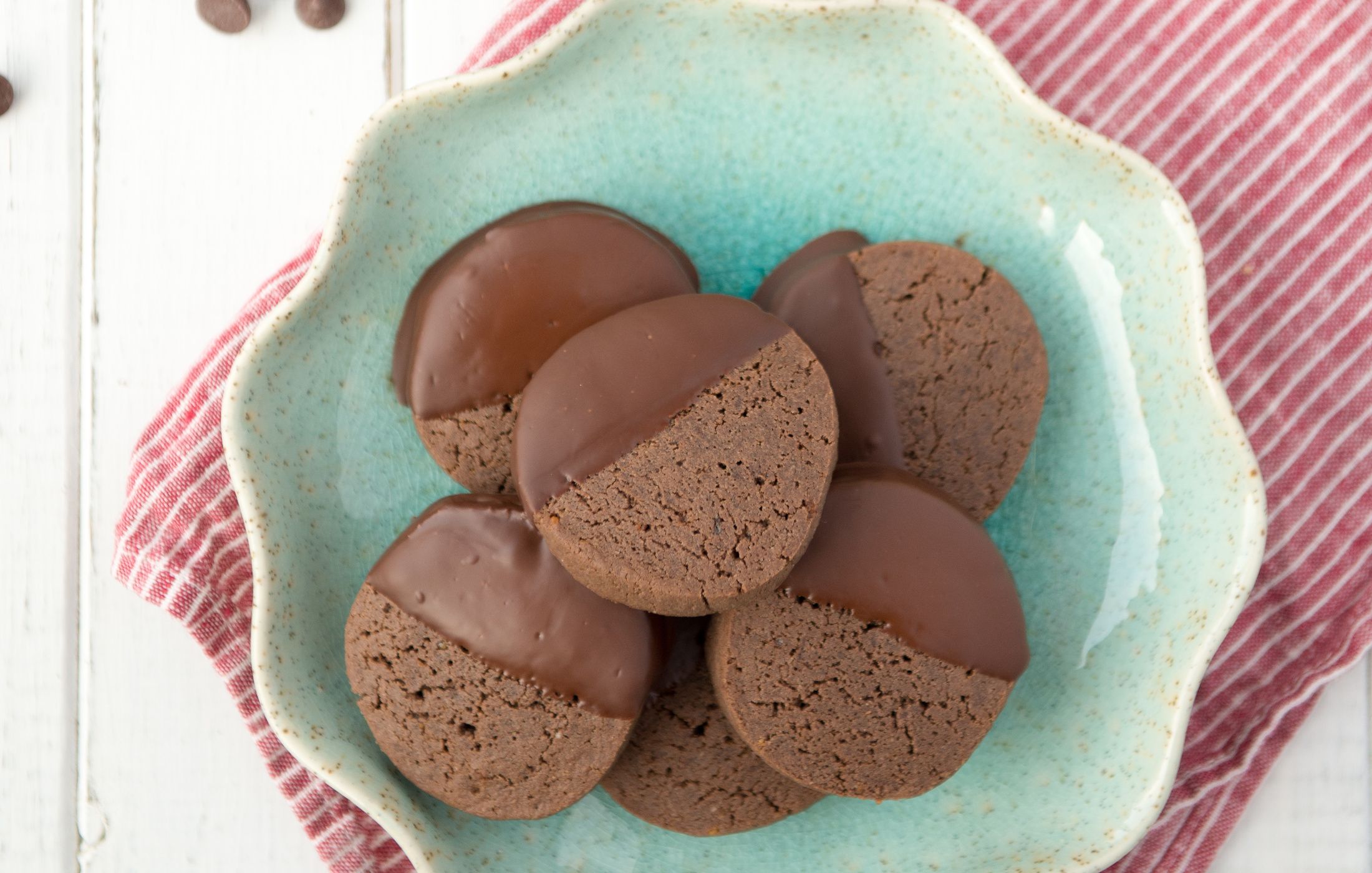 Grain-Free Chocolate Mint Shortbread Cookies